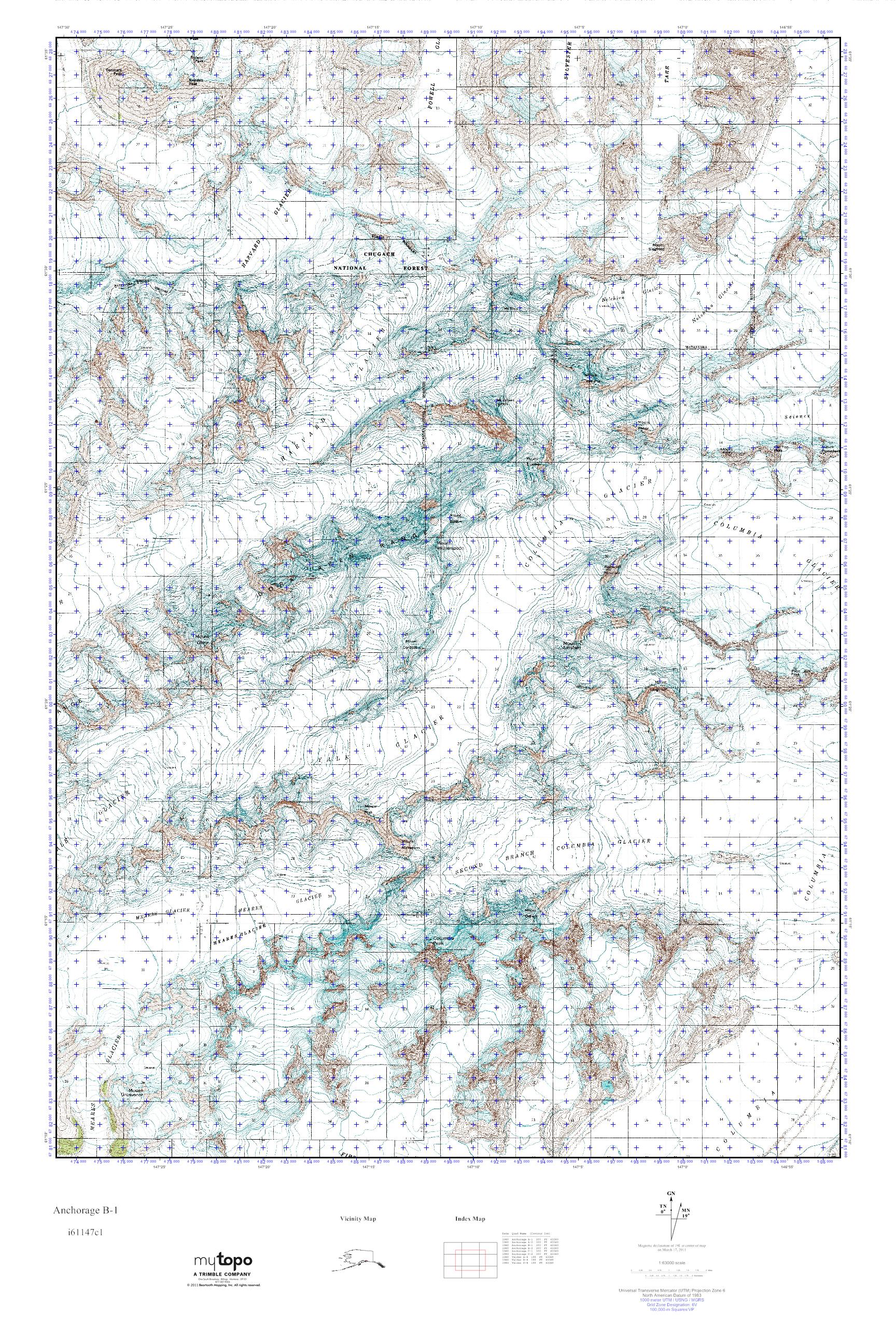 MyTopo Anchorage B1, Alaska USGS Quad Topo Map