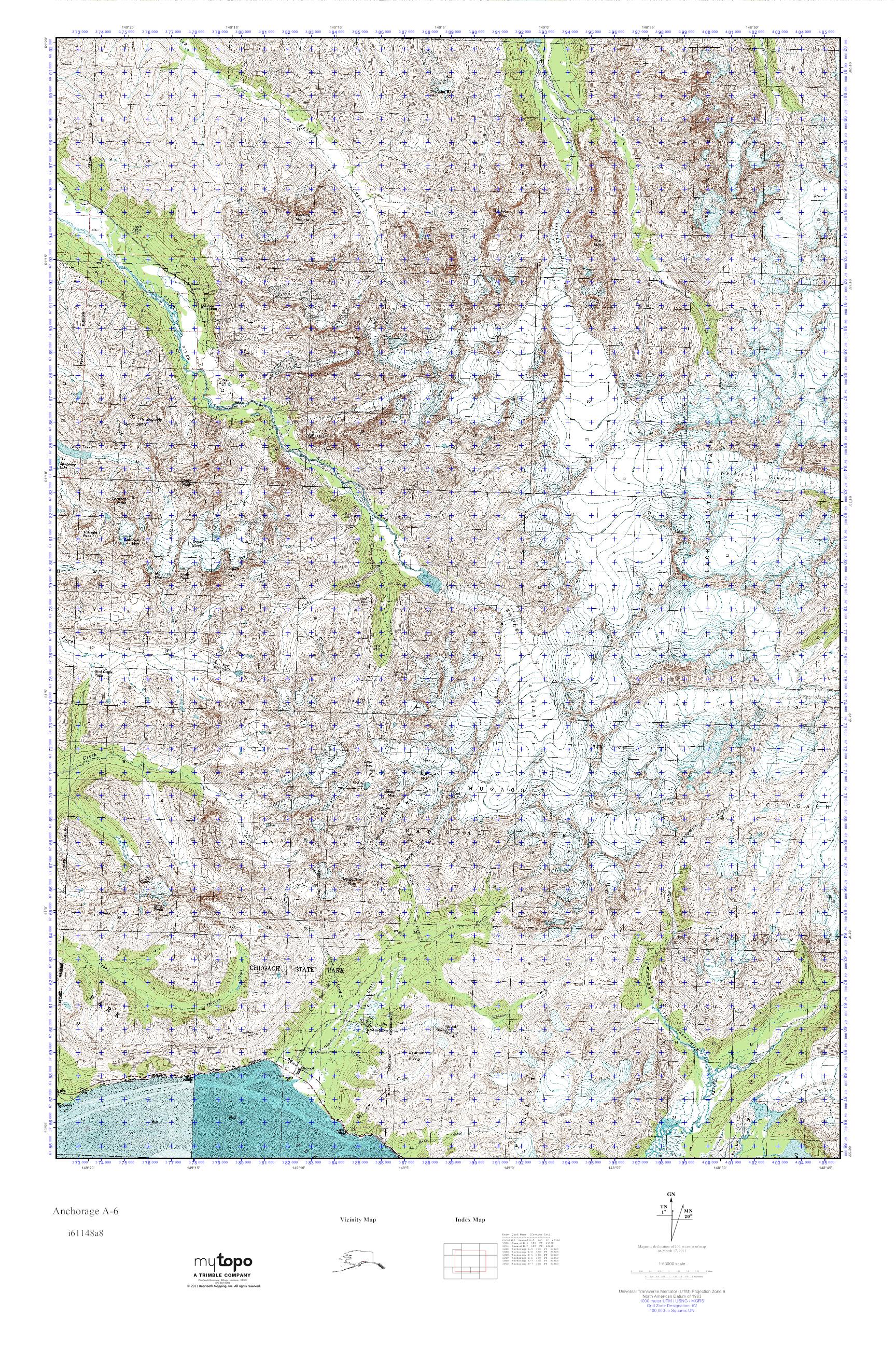 MyTopo Anchorage A6, Alaska USGS Quad Topo Map
