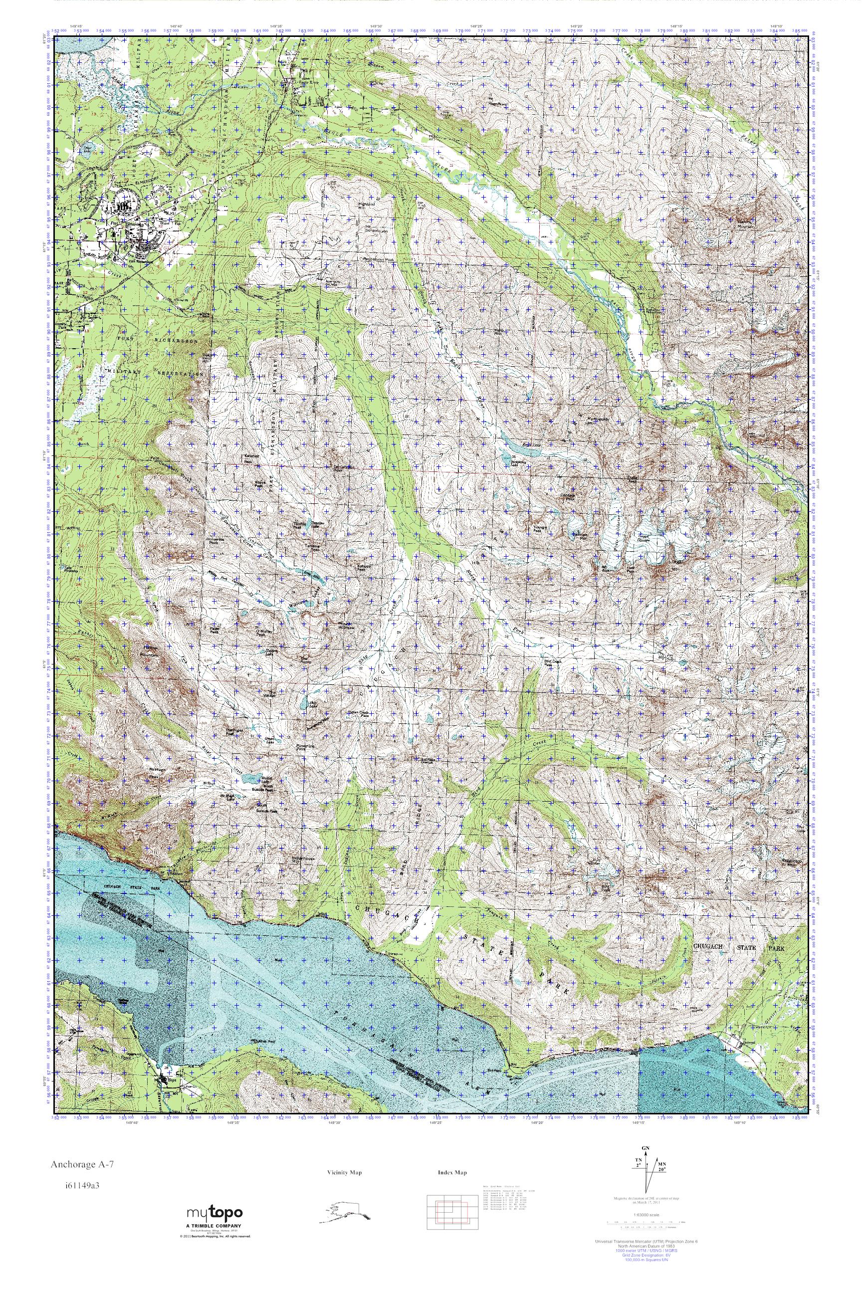 MyTopo Anchorage A7, Alaska USGS Quad Topo Map