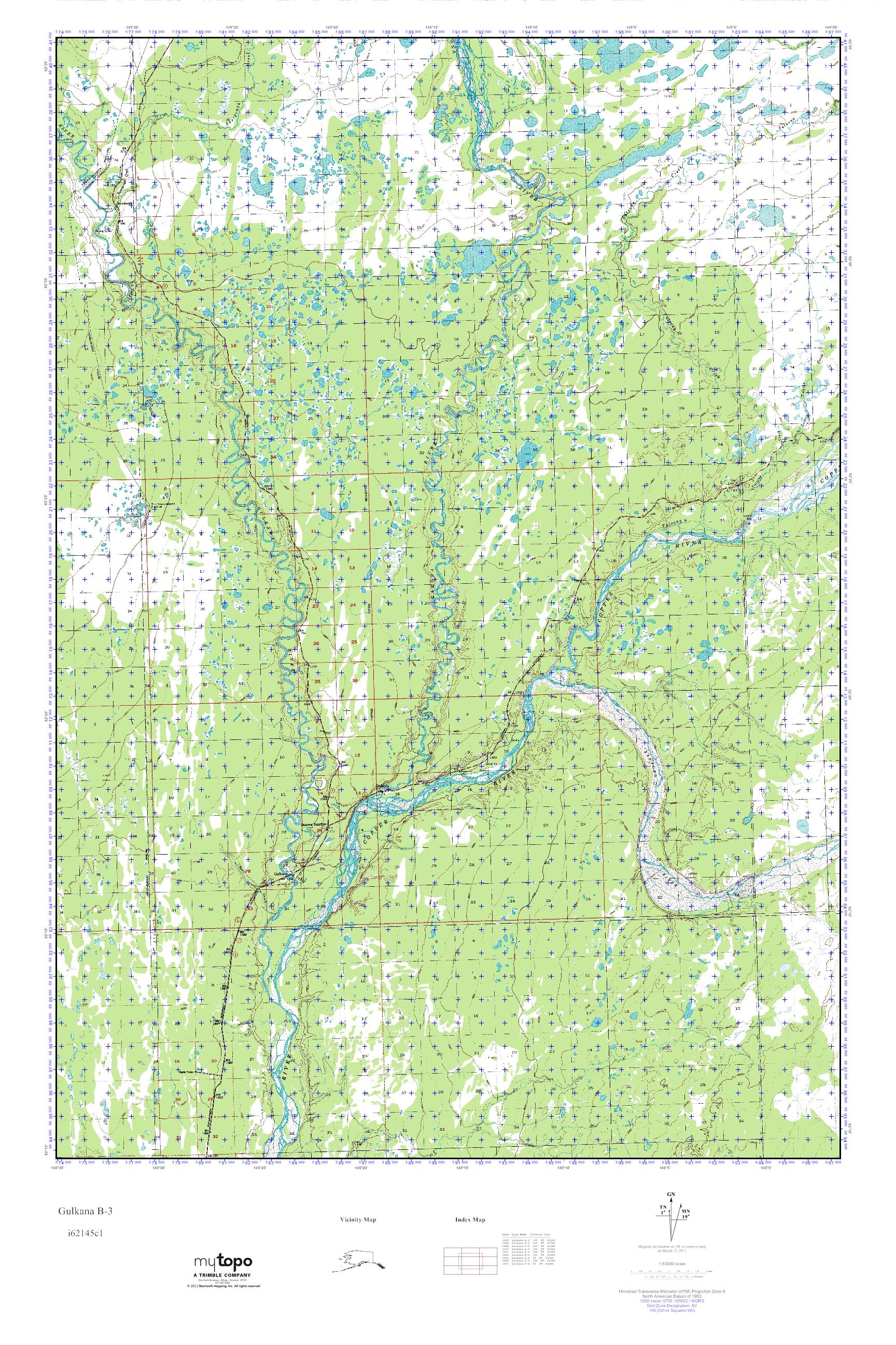 MyTopo Gulkana B3, Alaska USGS Quad Topo Map