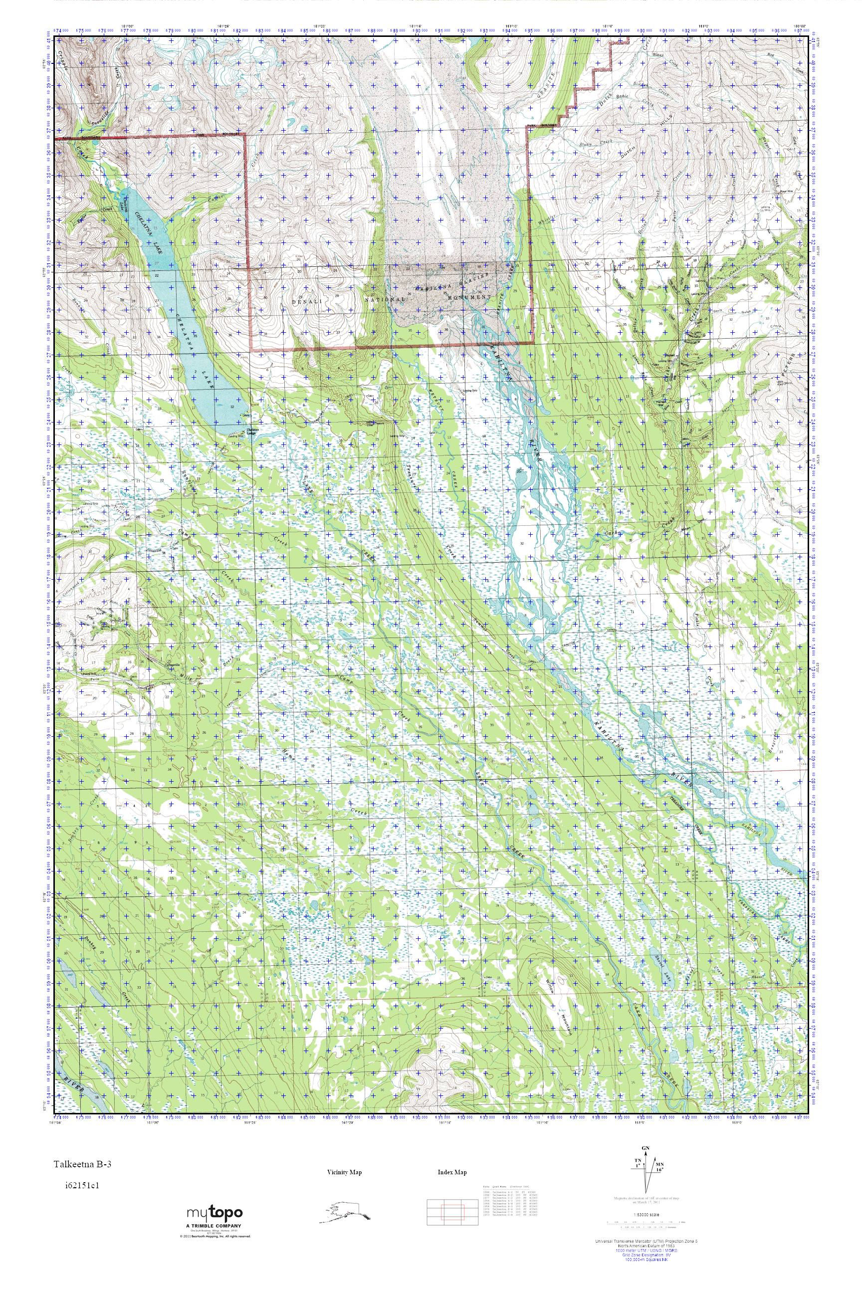 MyTopo Talkeetna B3, Alaska USGS Quad Topo Map