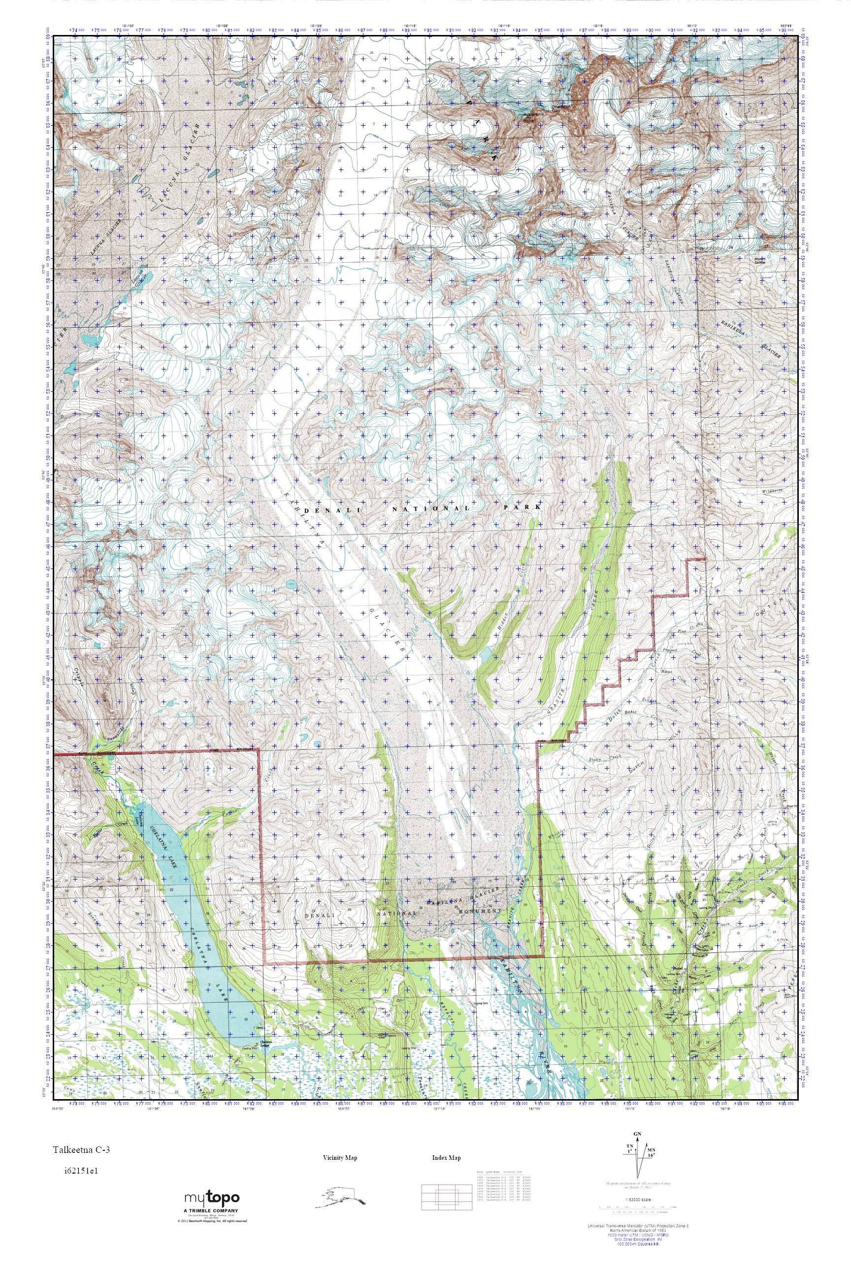 MyTopo Talkeetna C3, Alaska USGS Quad Topo Map