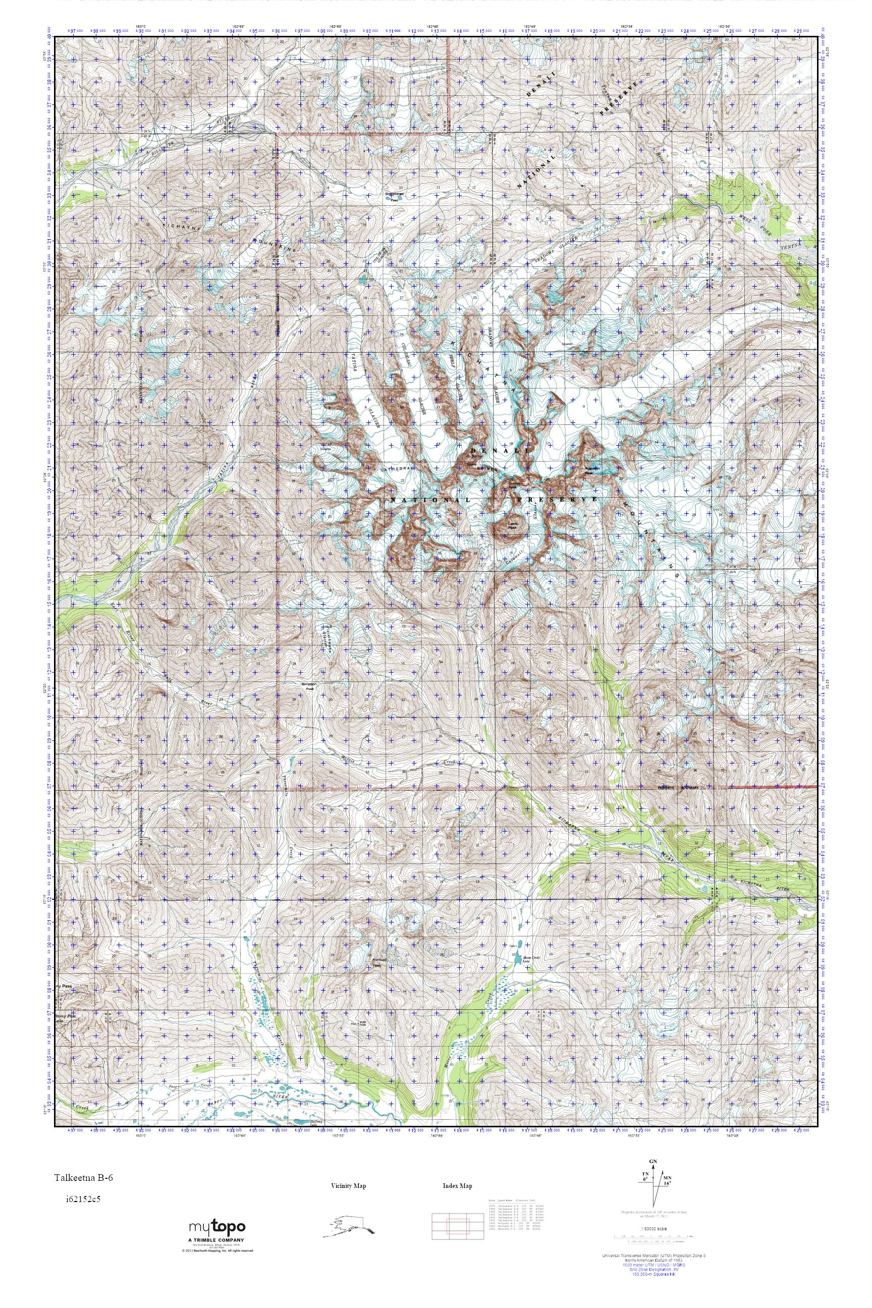 MyTopo Talkeetna B6, Alaska USGS Quad Topo Map