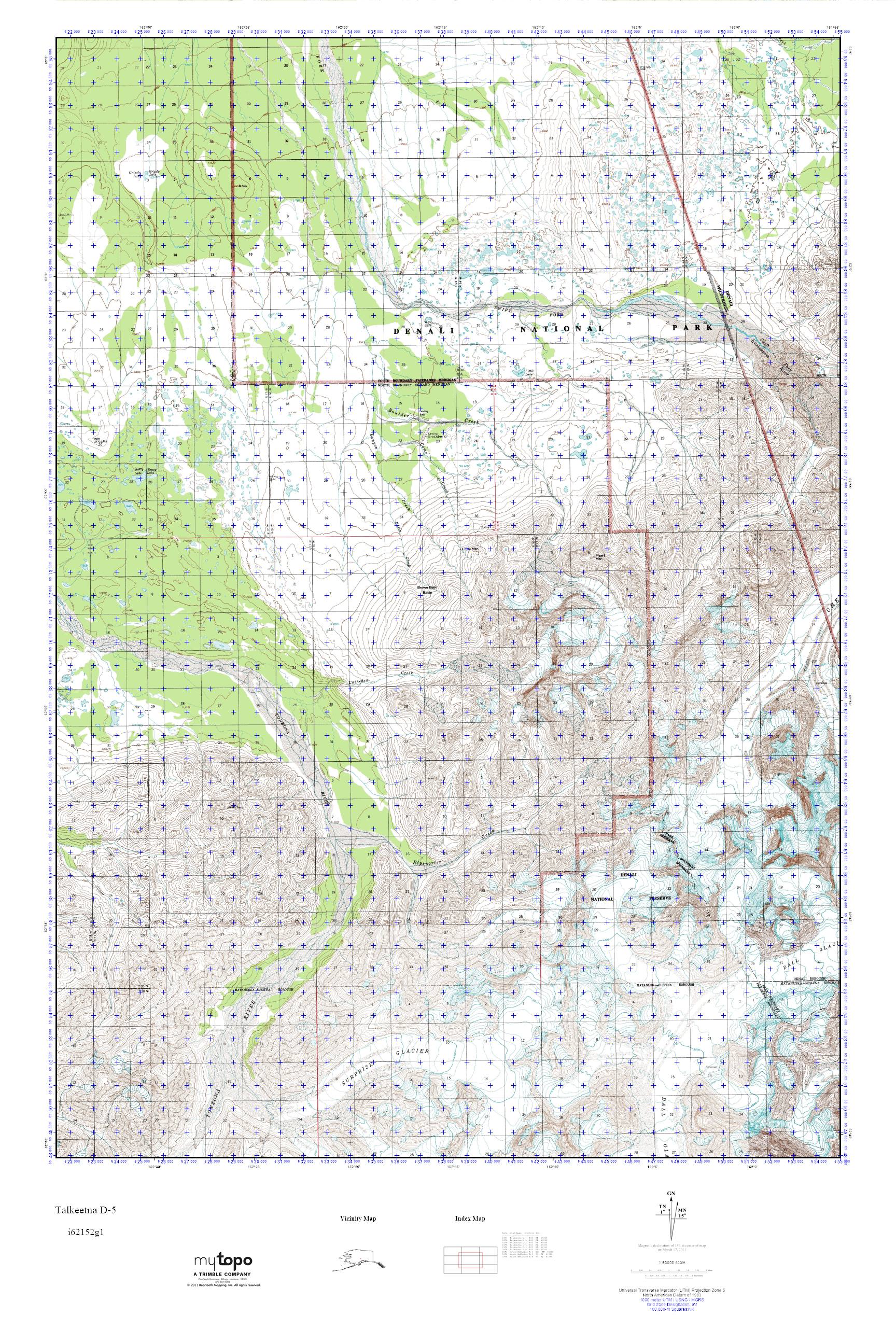 MyTopo Talkeetna D5, Alaska USGS Quad Topo Map