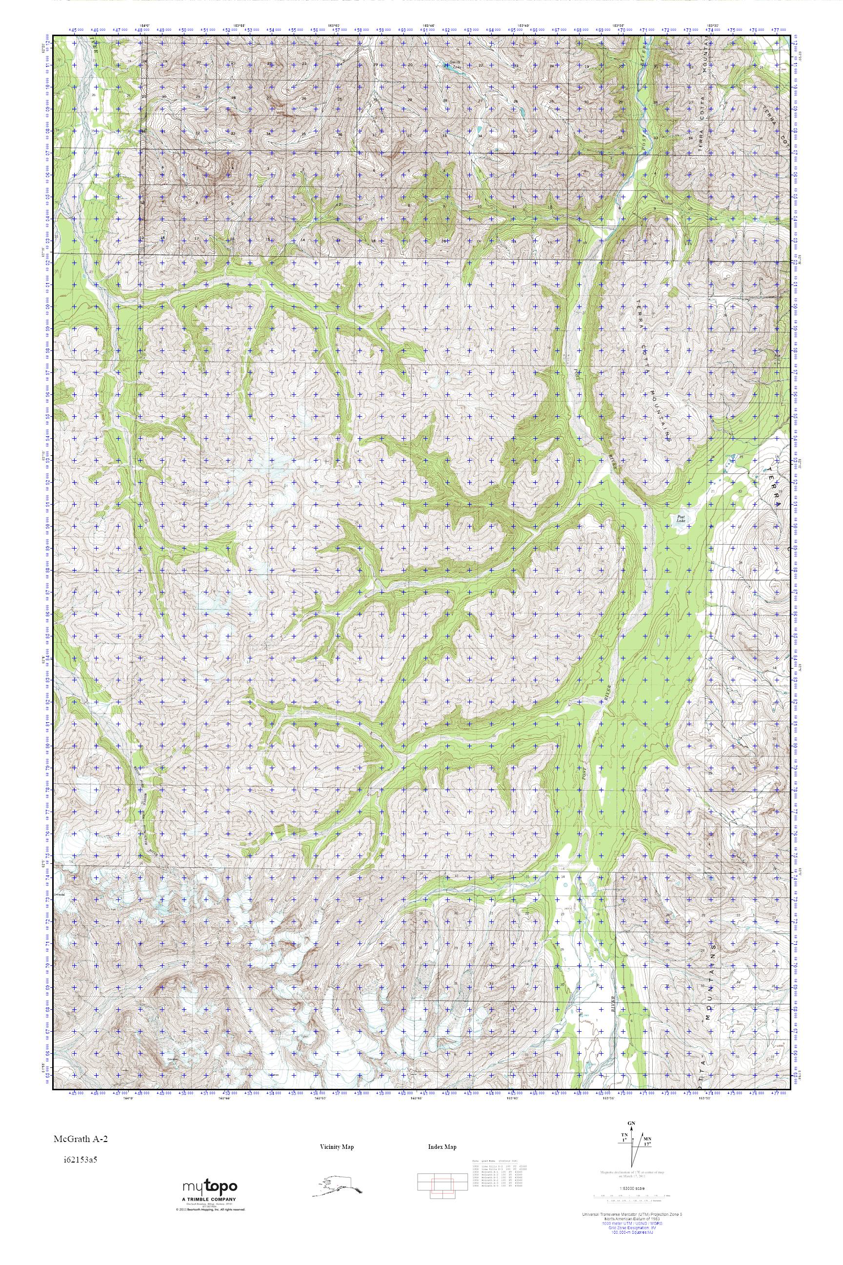 MyTopo McGrath A2, Alaska USGS Quad Topo Map