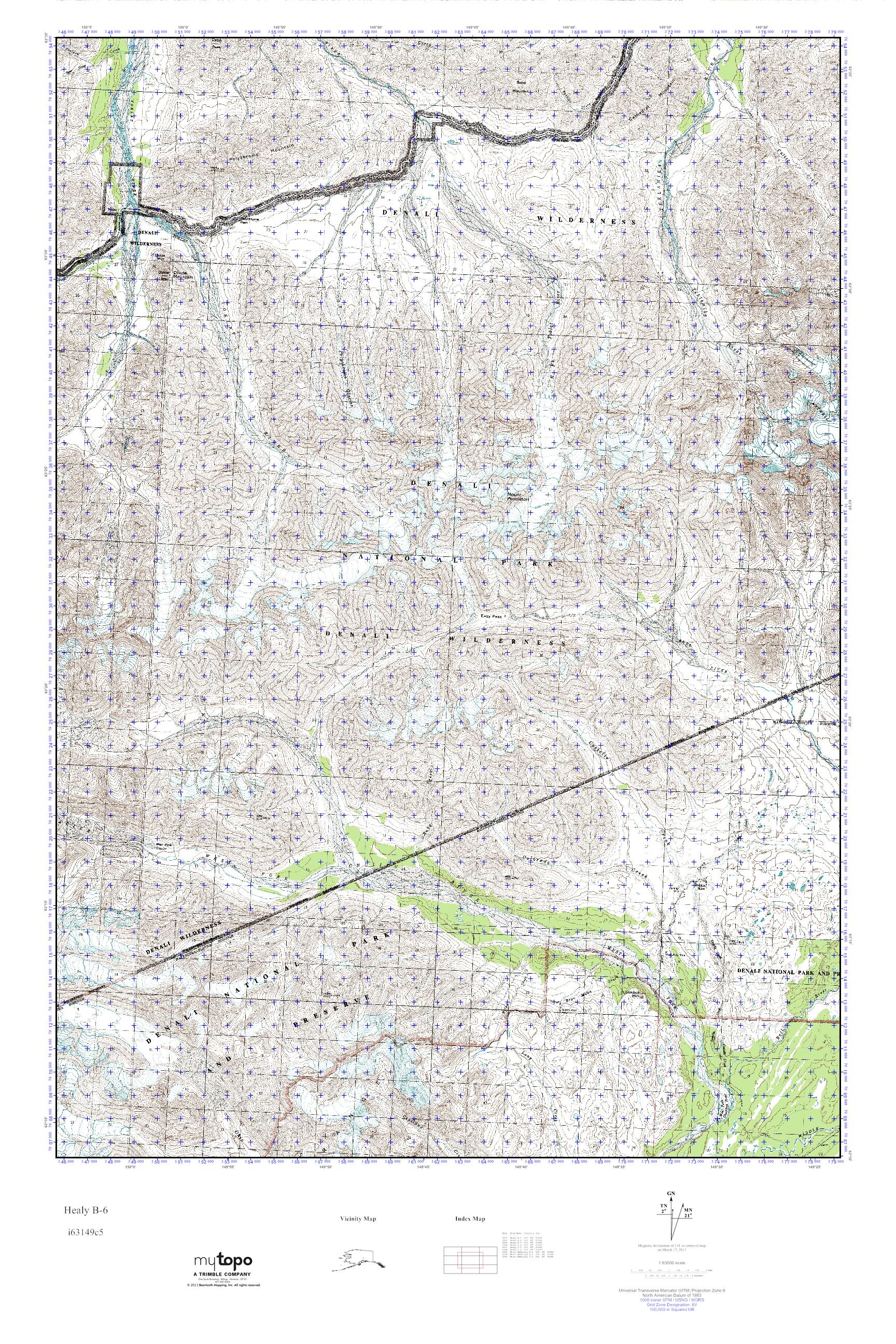 MyTopo Healy B6, Alaska USGS Quad Topo Map
