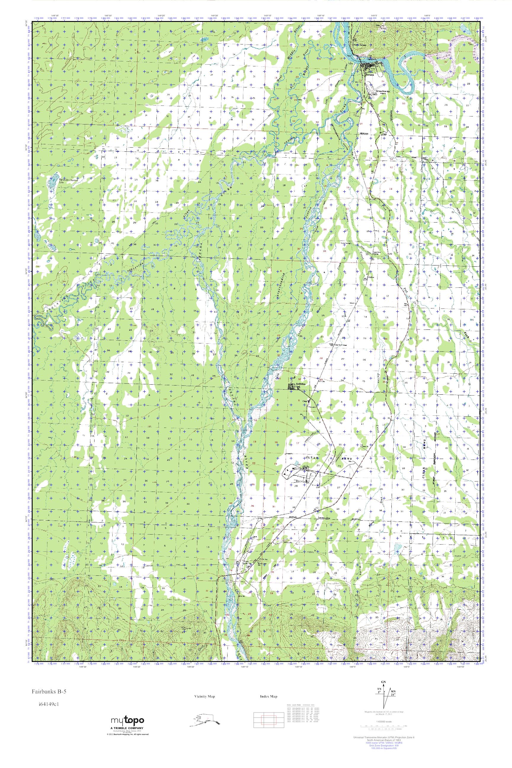 MyTopo Fairbanks B5, Alaska USGS Quad Topo Map