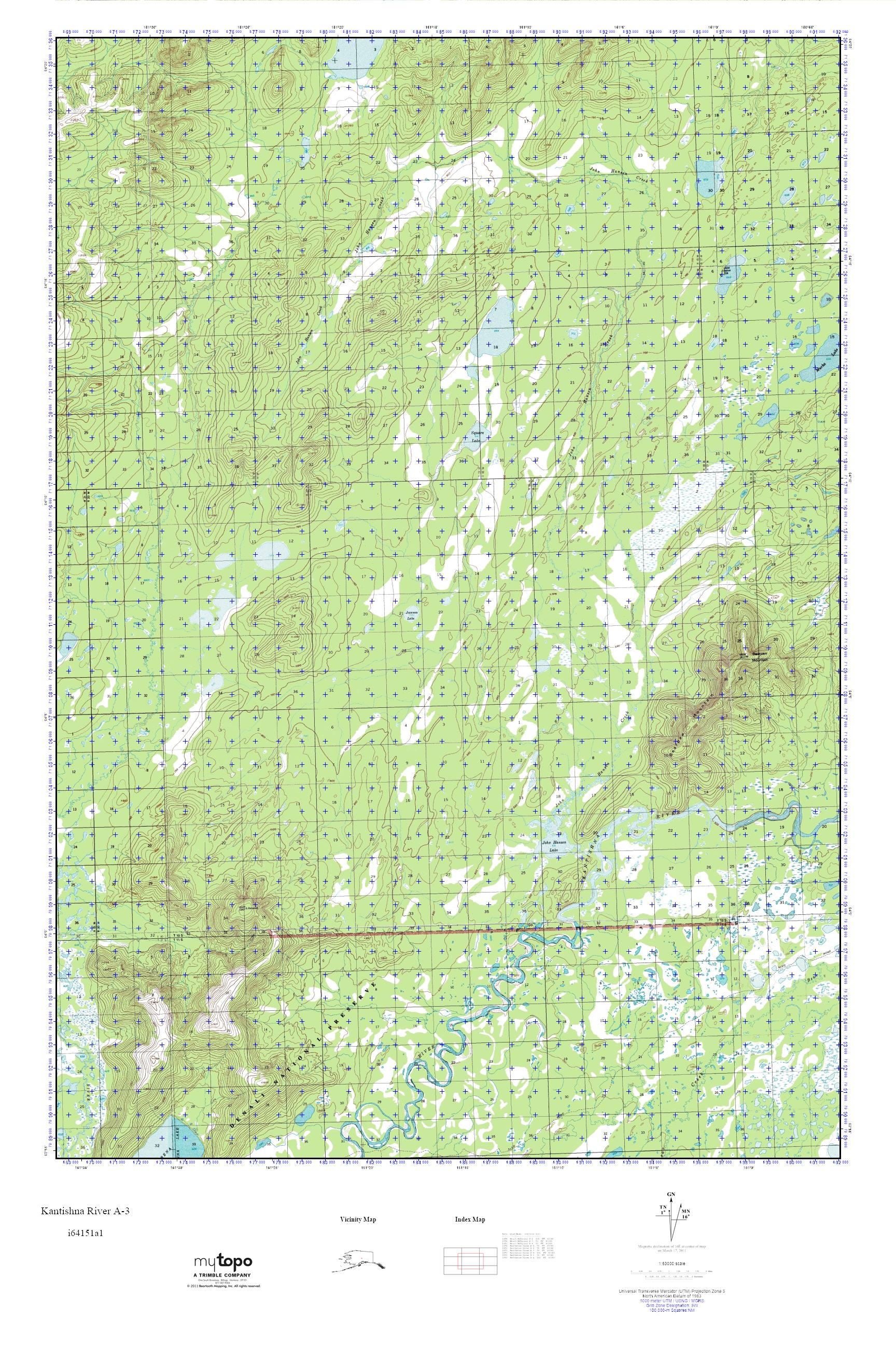 MyTopo Kantishna River A3, Alaska USGS Quad Topo Map