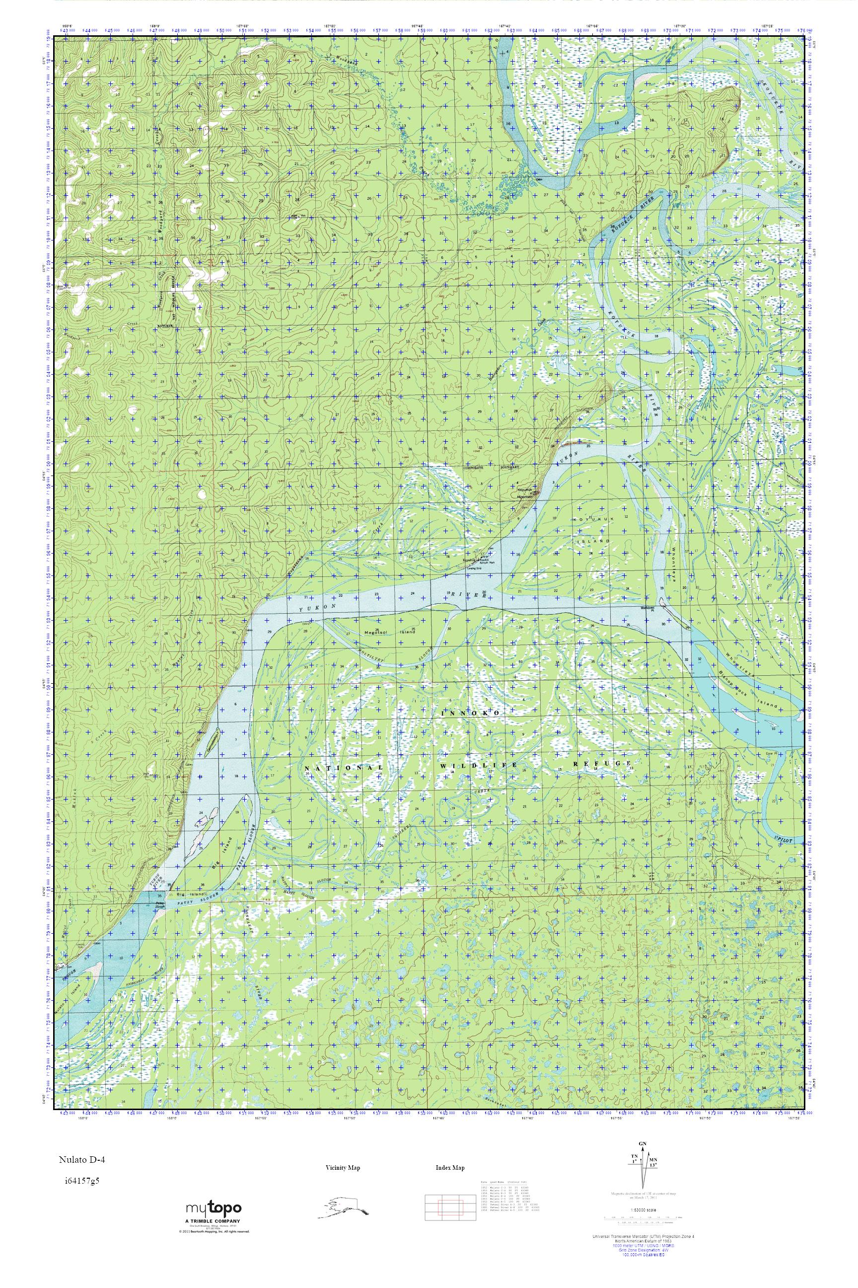 MyTopo Nulato D4, Alaska USGS Quad Topo Map