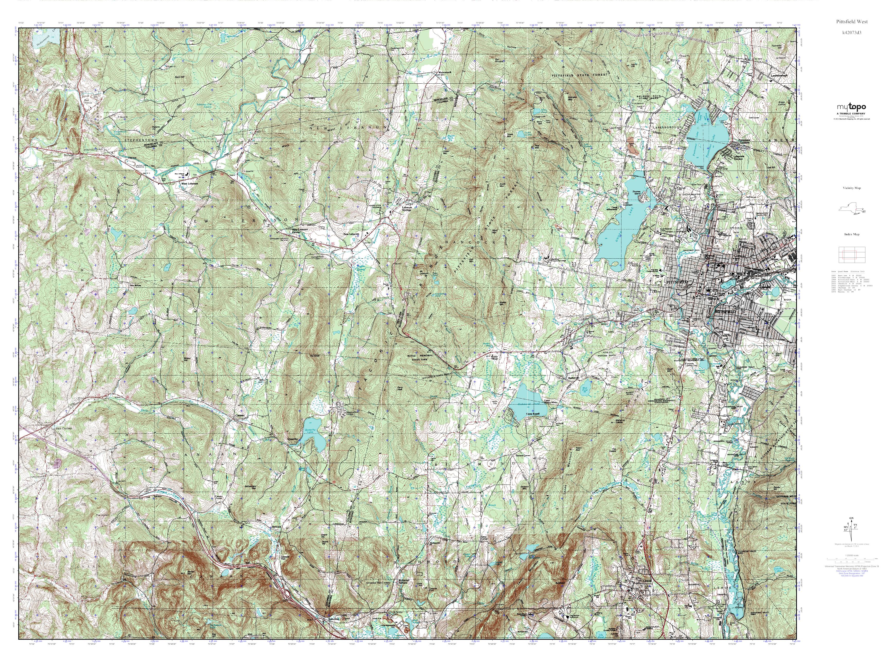 MyTopo Pittsfield West, New York USGS Quad Topo Map