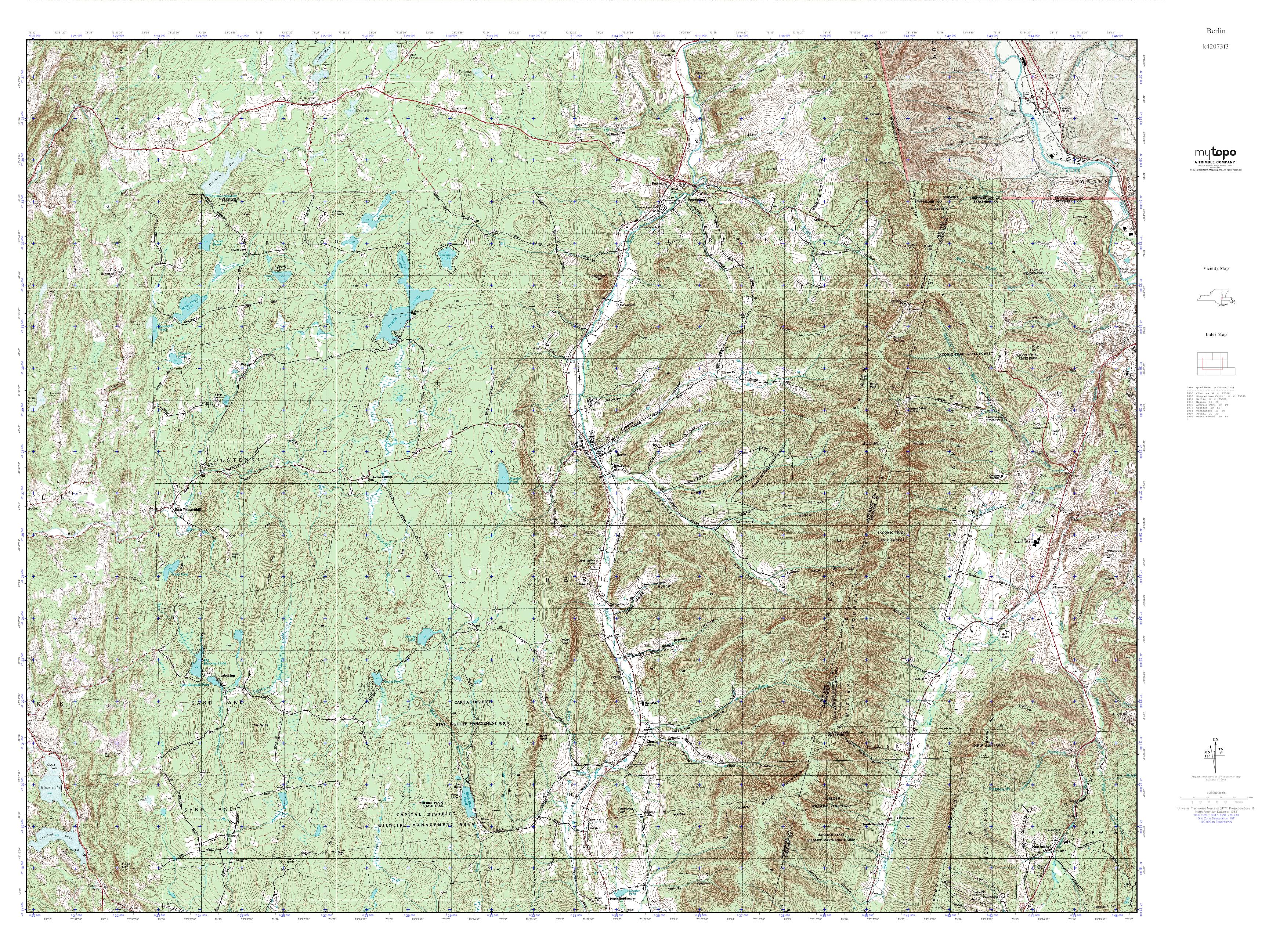 MyTopo Berlin, Vermont USGS Quad Topo Map