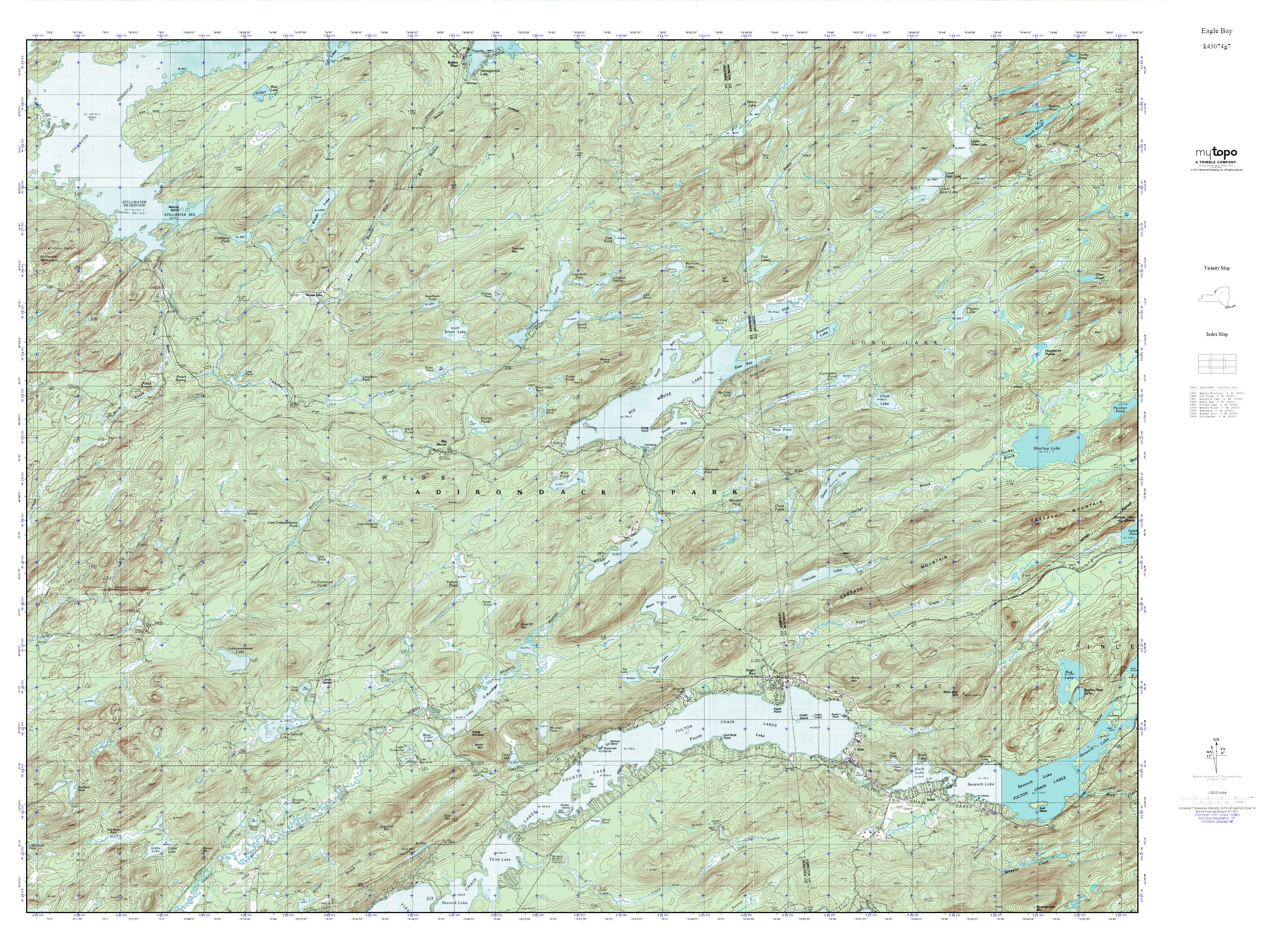 MyTopo Eagle Bay, New York USGS Quad Topo Map