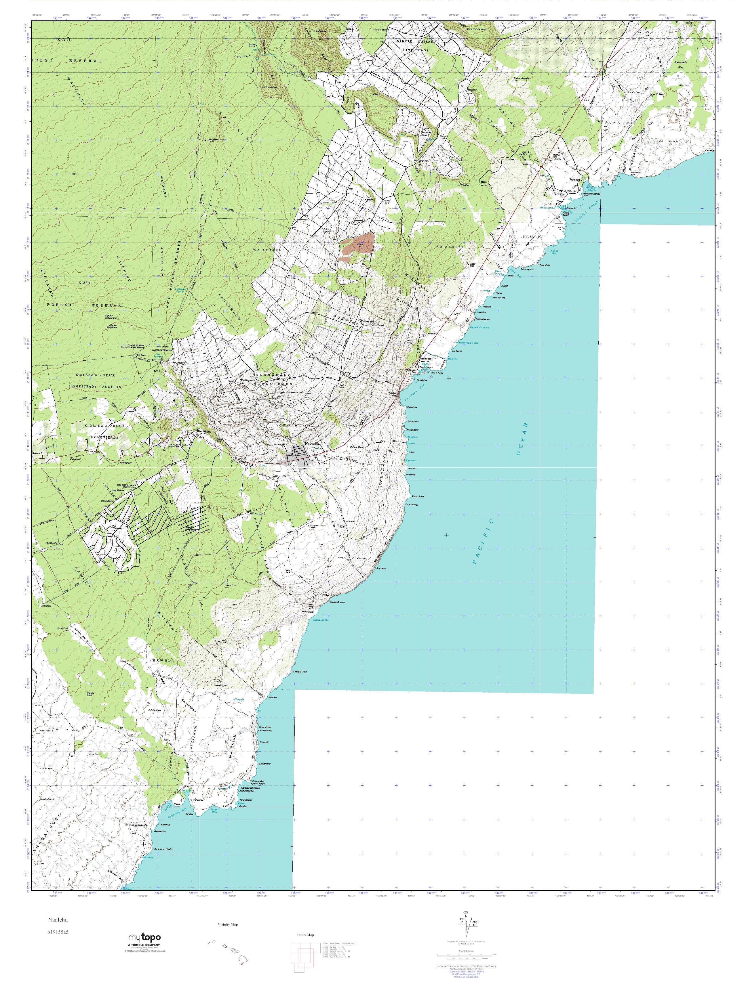 MyTopo Naalehu, Hawaii USGS Quad Topo Map