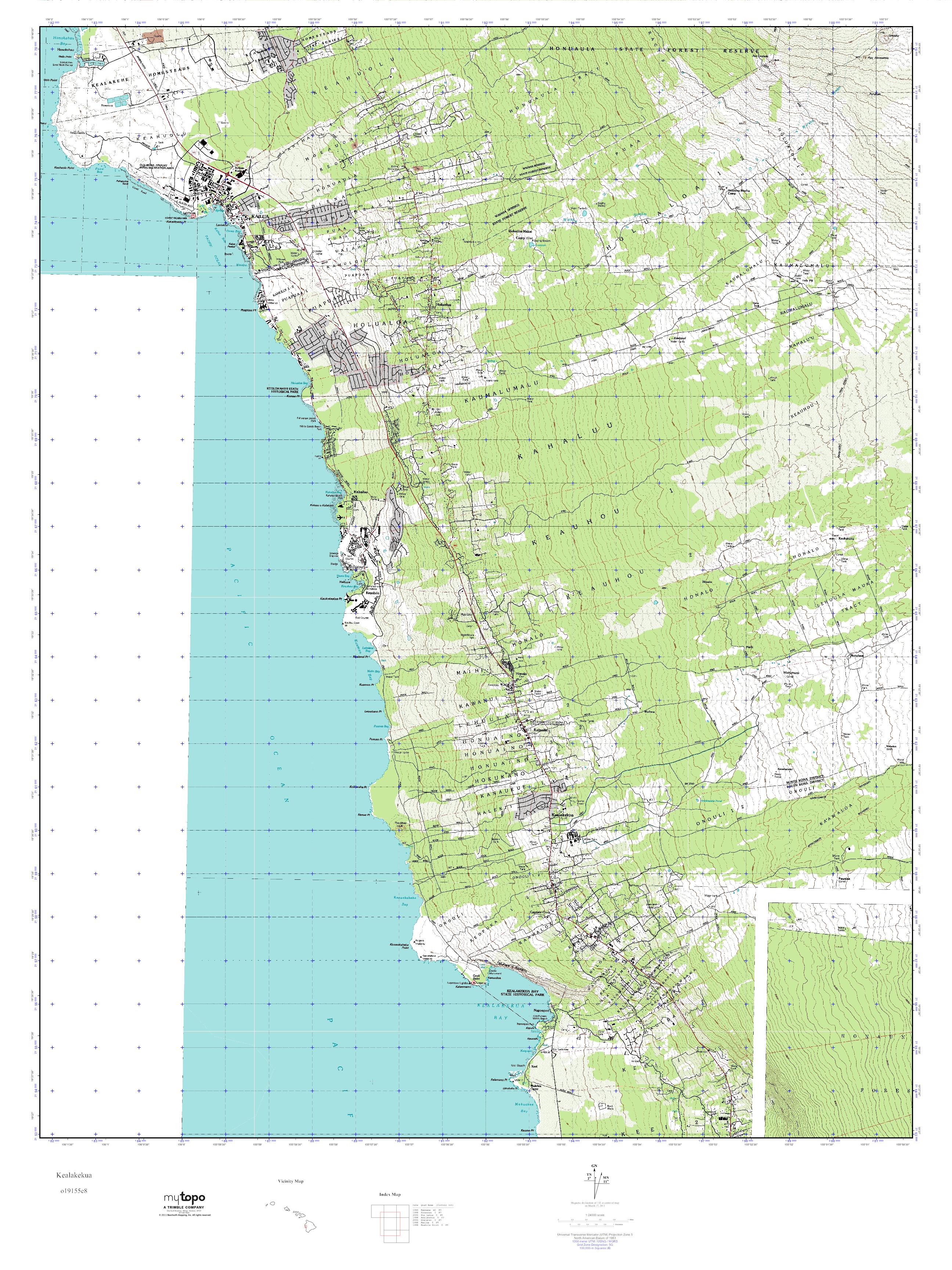 MyTopo Kealakekua, Hawaii USGS Quad Topo Map