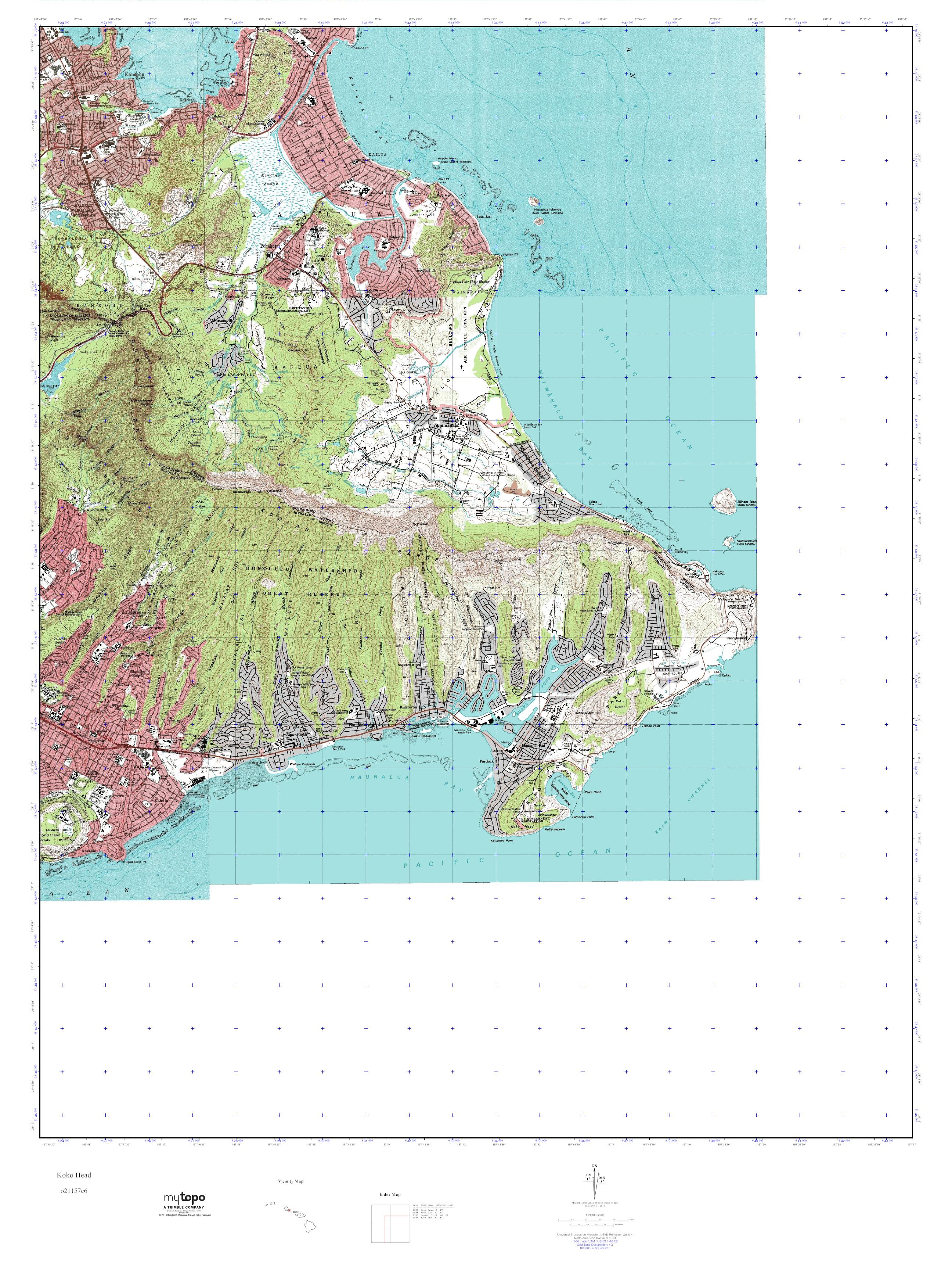 MyTopo Koko Head Hawaii USGS Quad Topo Map
