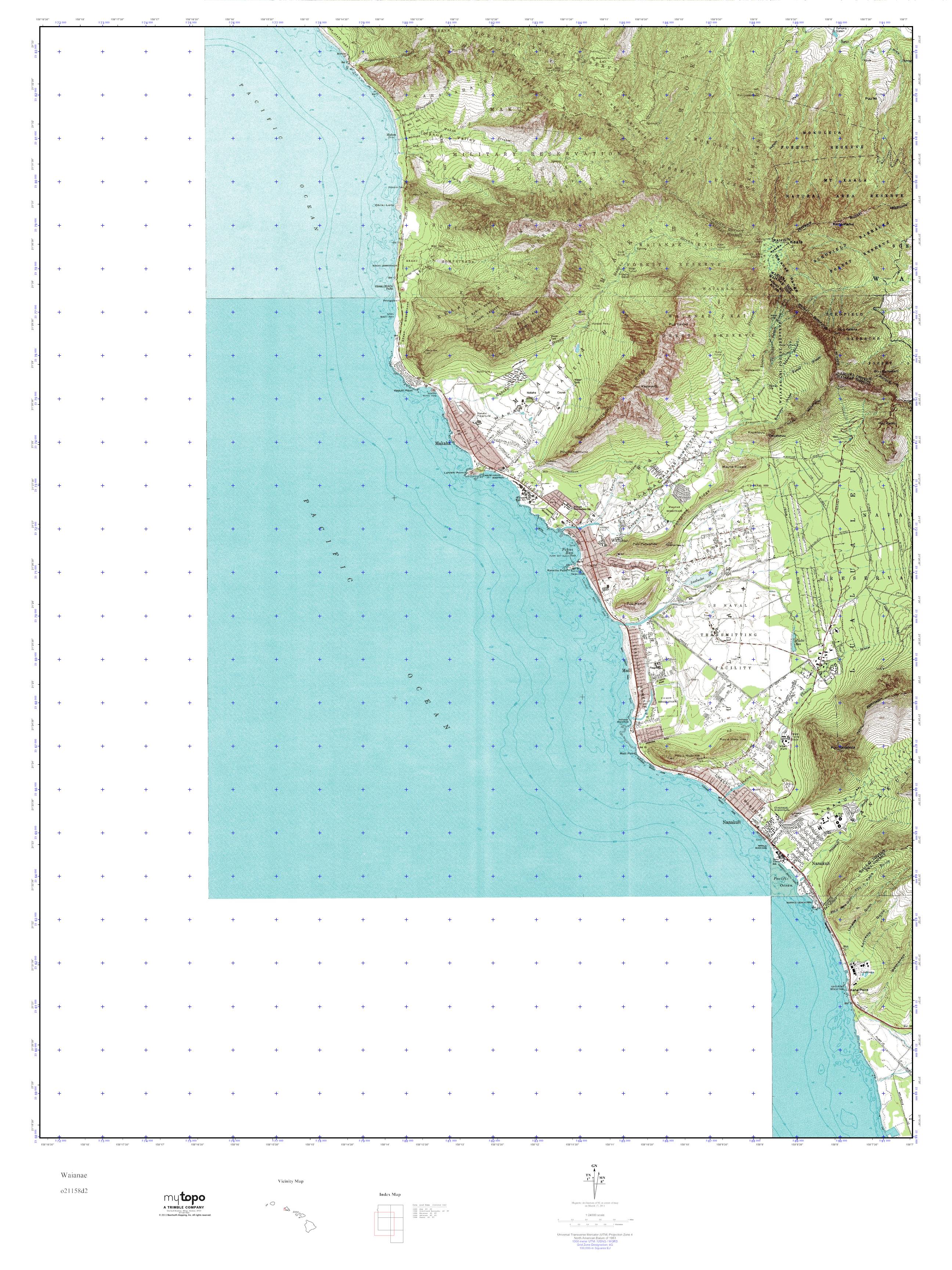MyTopo Waianae, Hawaii USGS Quad Topo Map