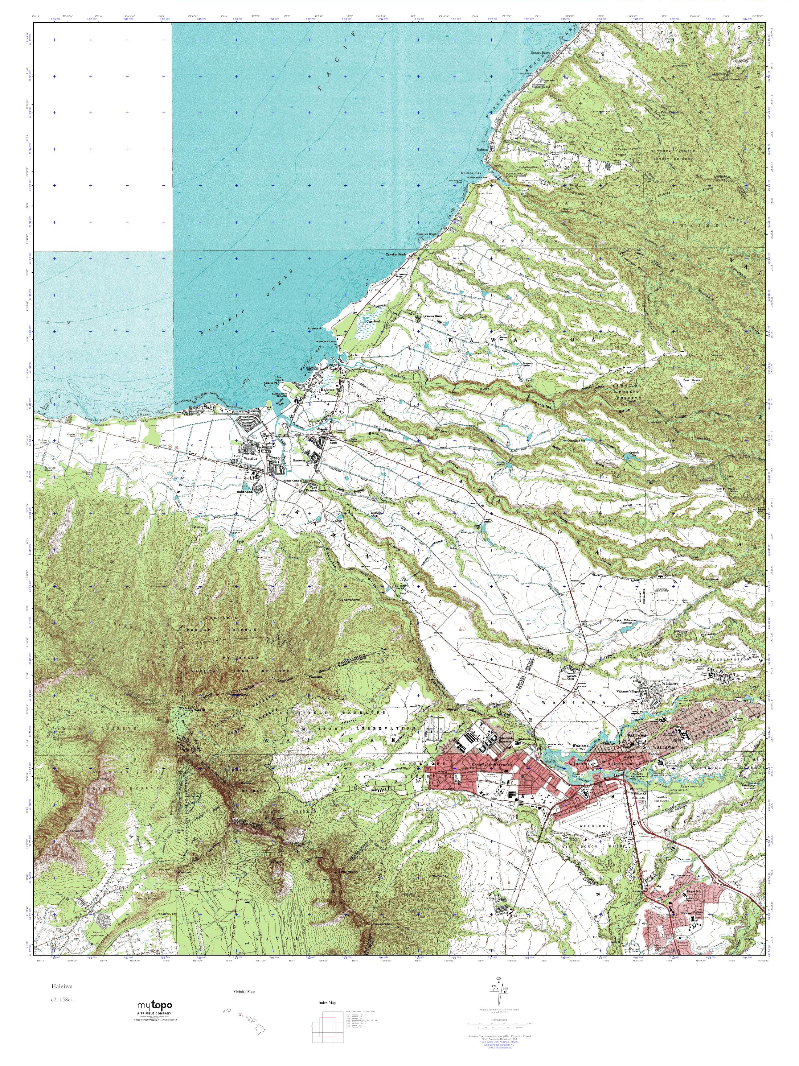 MyTopo Haleiwa, Hawaii USGS Quad Topo Map