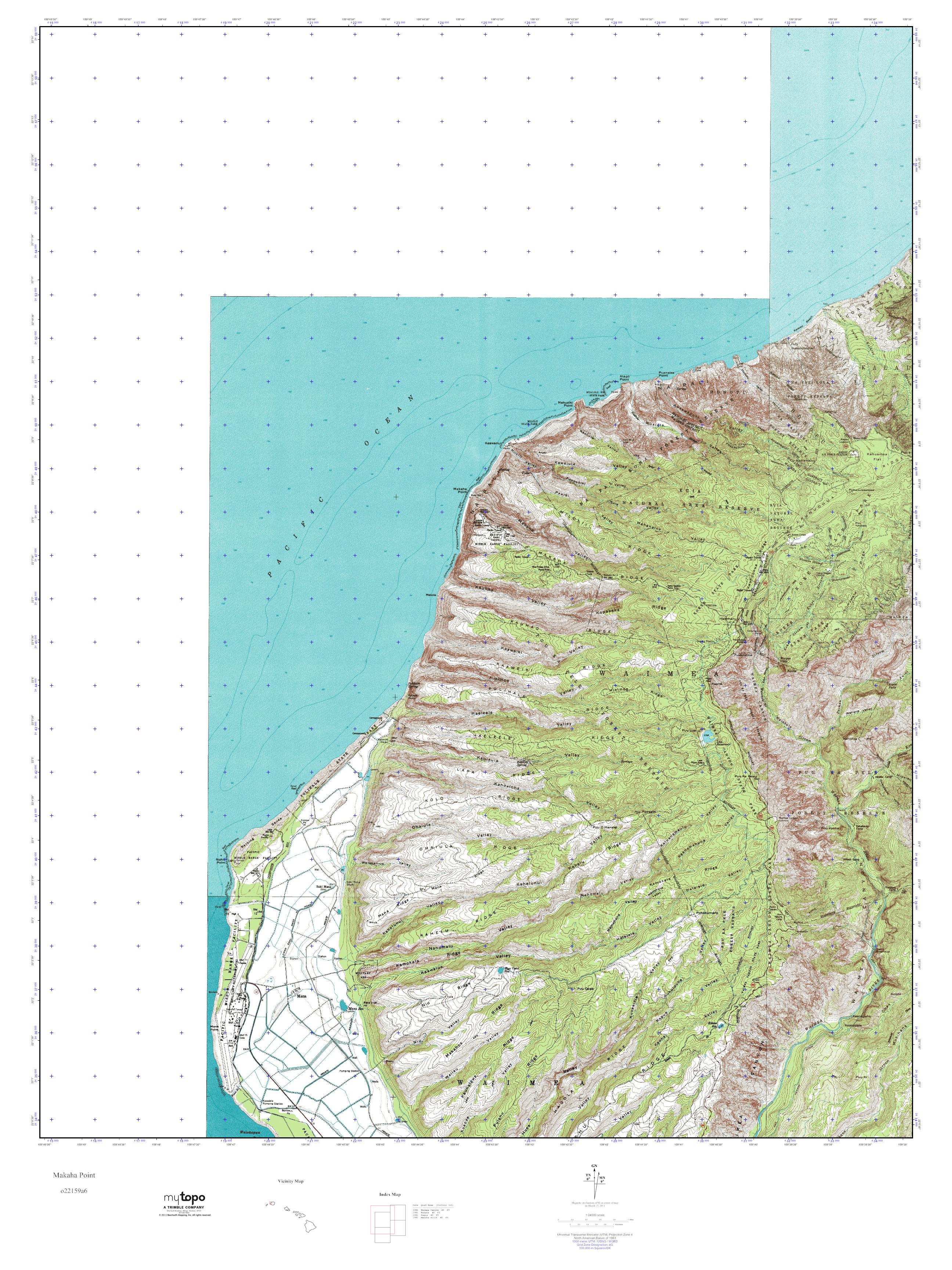 MyTopo Makaha Point, Hawaii USGS Quad Topo Map