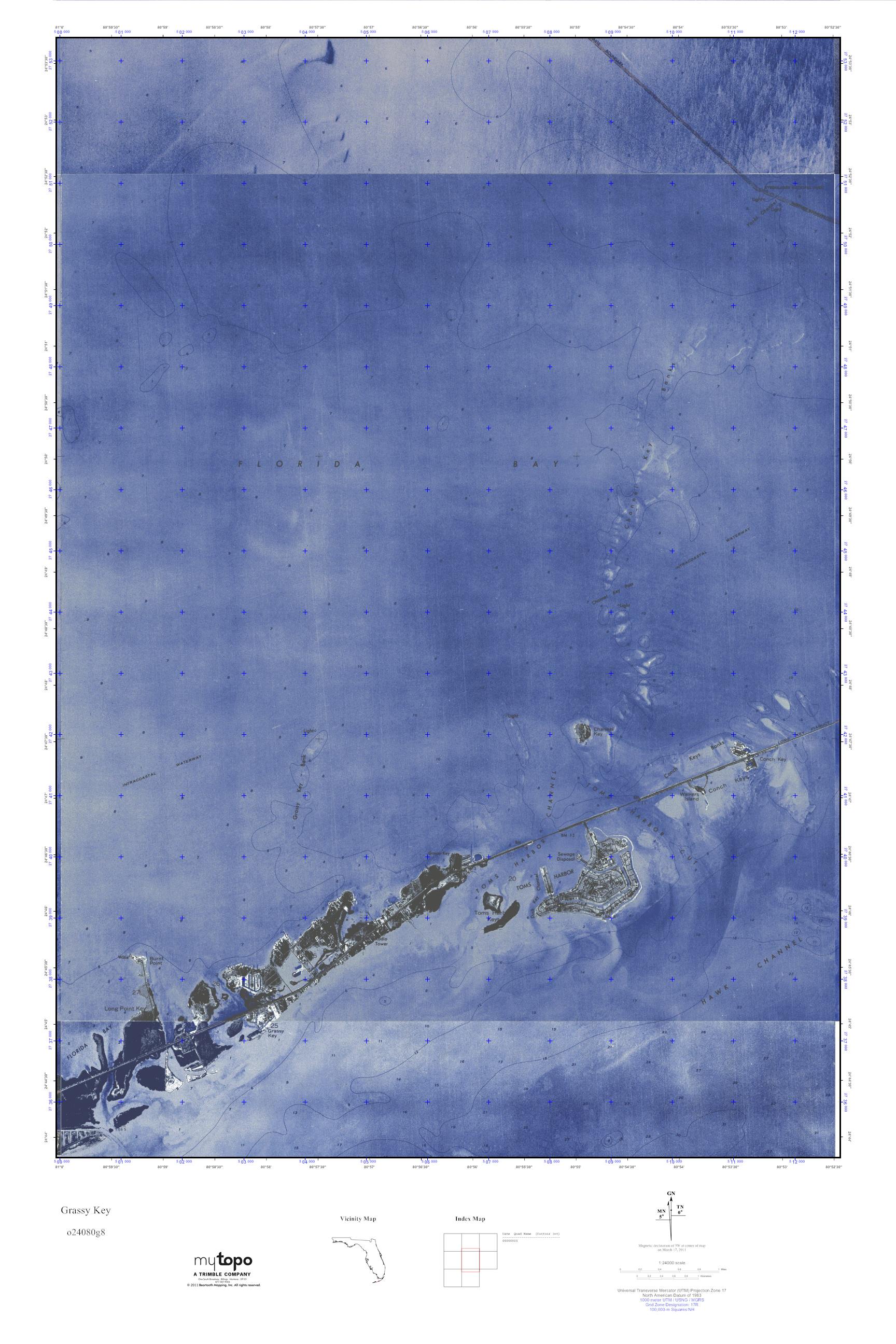 MyTopo Grassy Key, Florida USGS Quad Topo Map