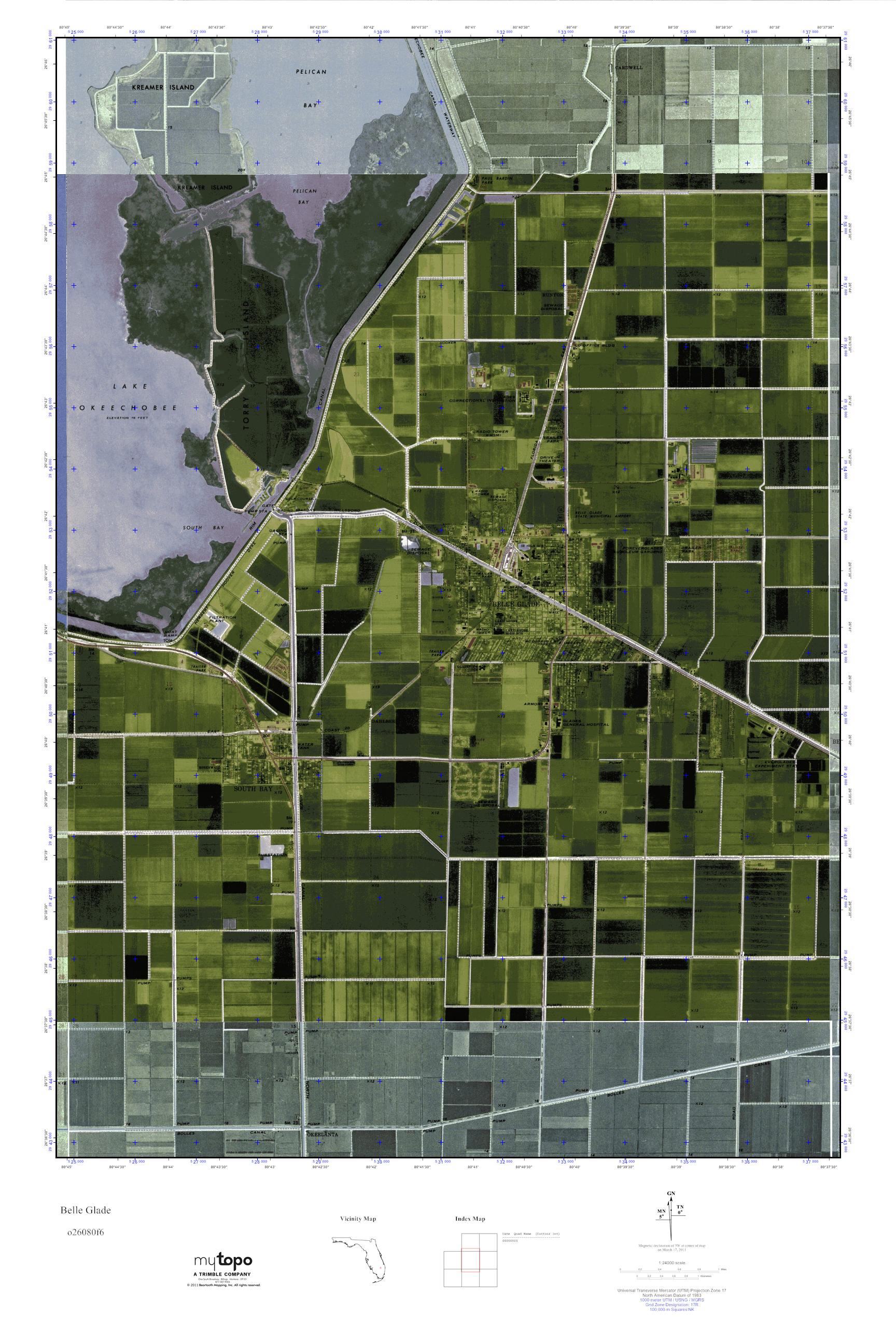 MyTopo Belle Glade, Florida USGS Quad Topo Map