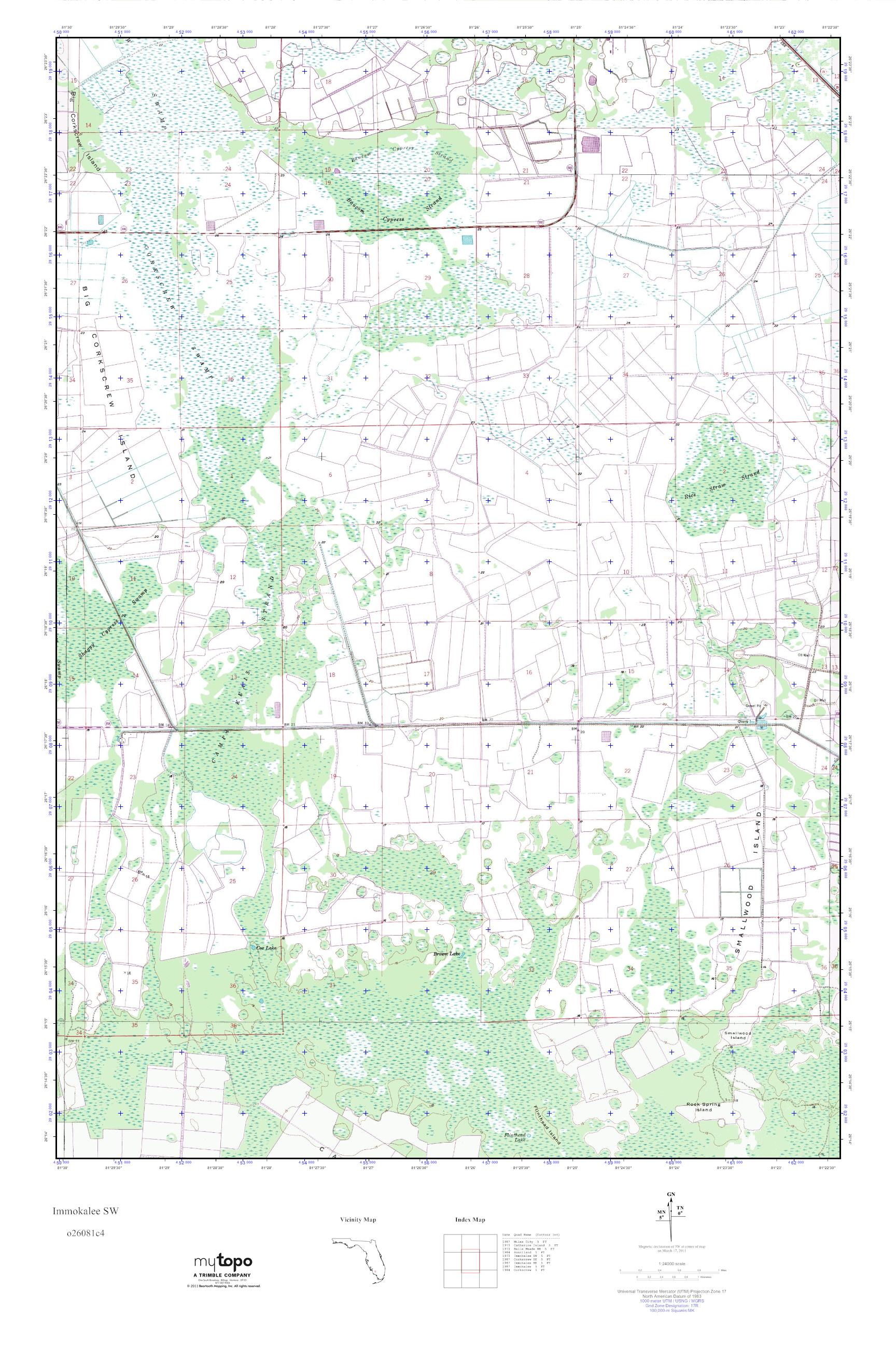 MyTopo Immokalee SW, Florida USGS Quad Topo Map