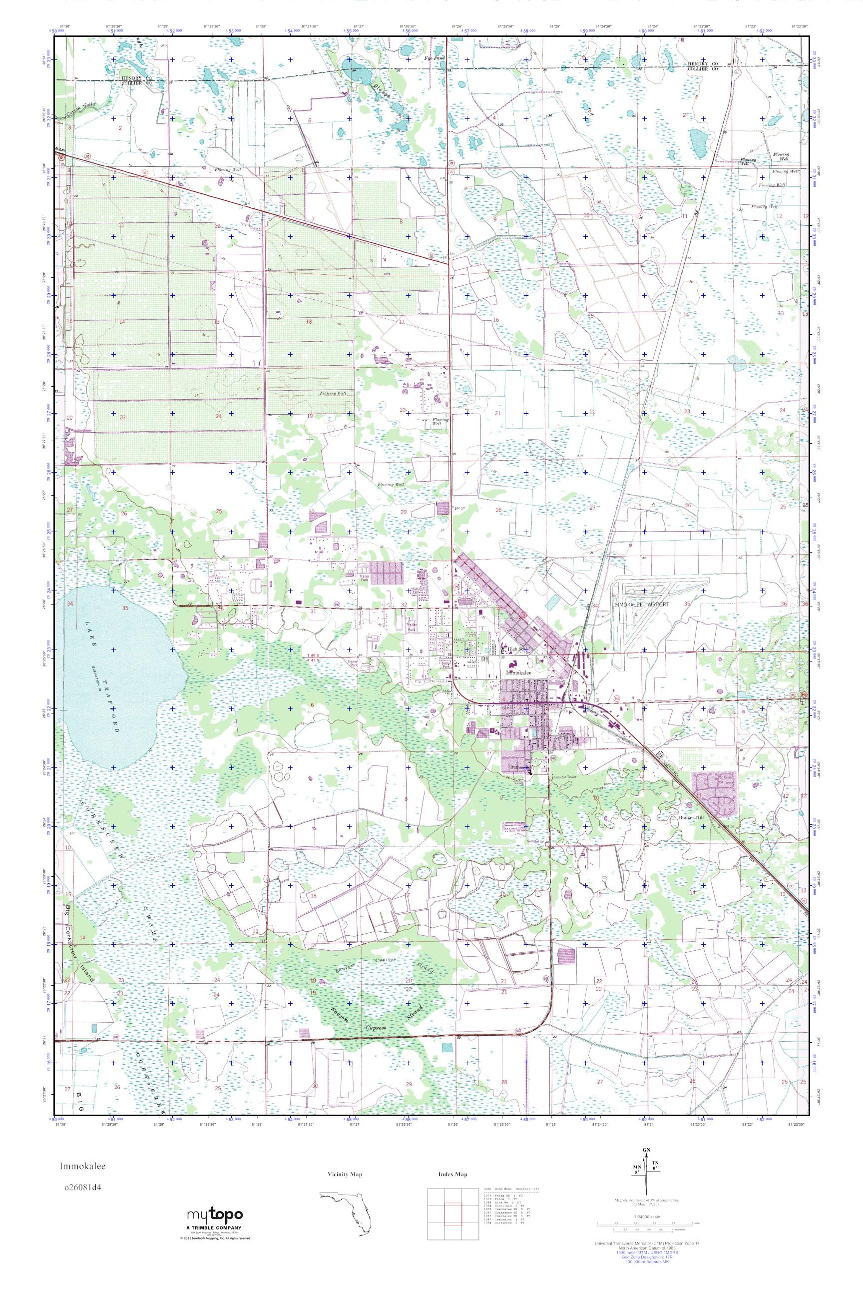 MyTopo Immokalee, Florida USGS Quad Topo Map
