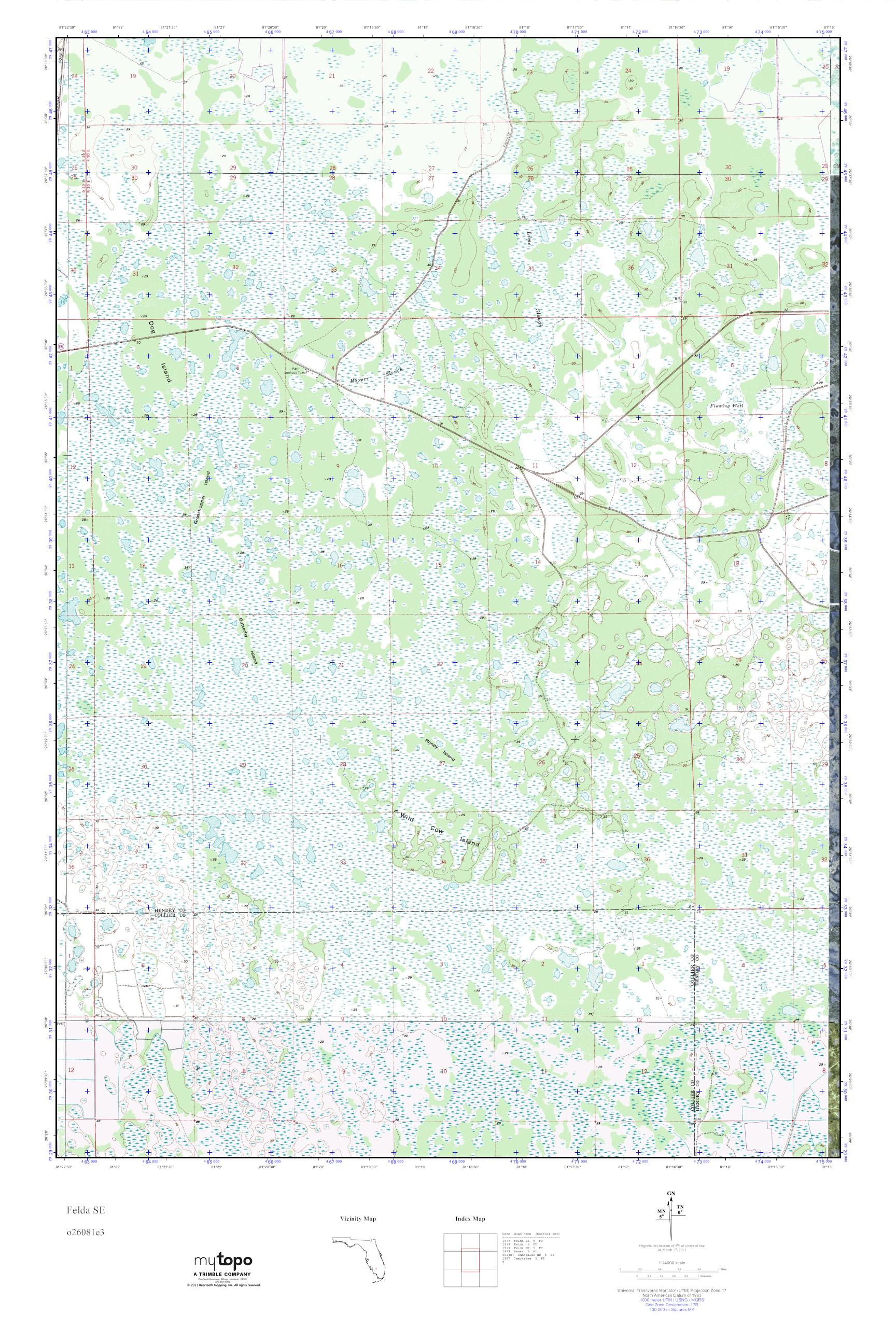MyTopo Felda SE, Florida USGS Quad Topo Map