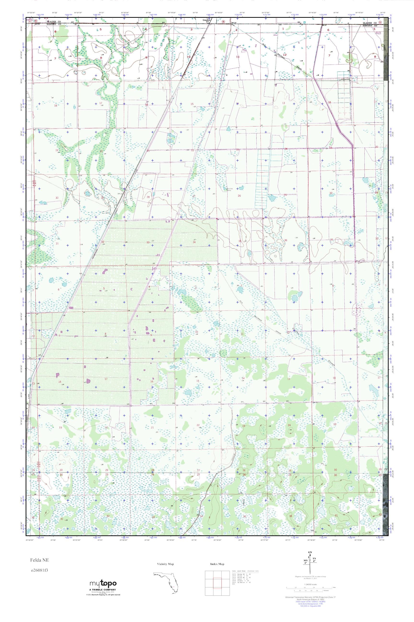 MyTopo Felda NE, Florida USGS Quad Topo Map