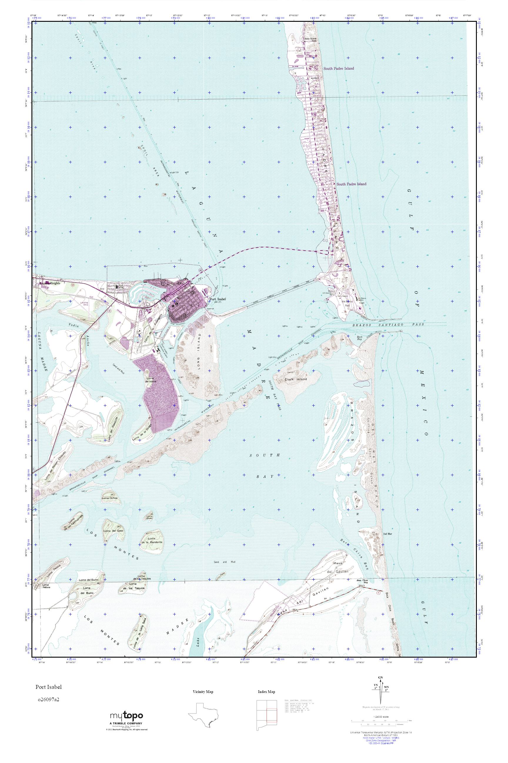 MyTopo Port Isabel, Texas USGS Quad Topo Map