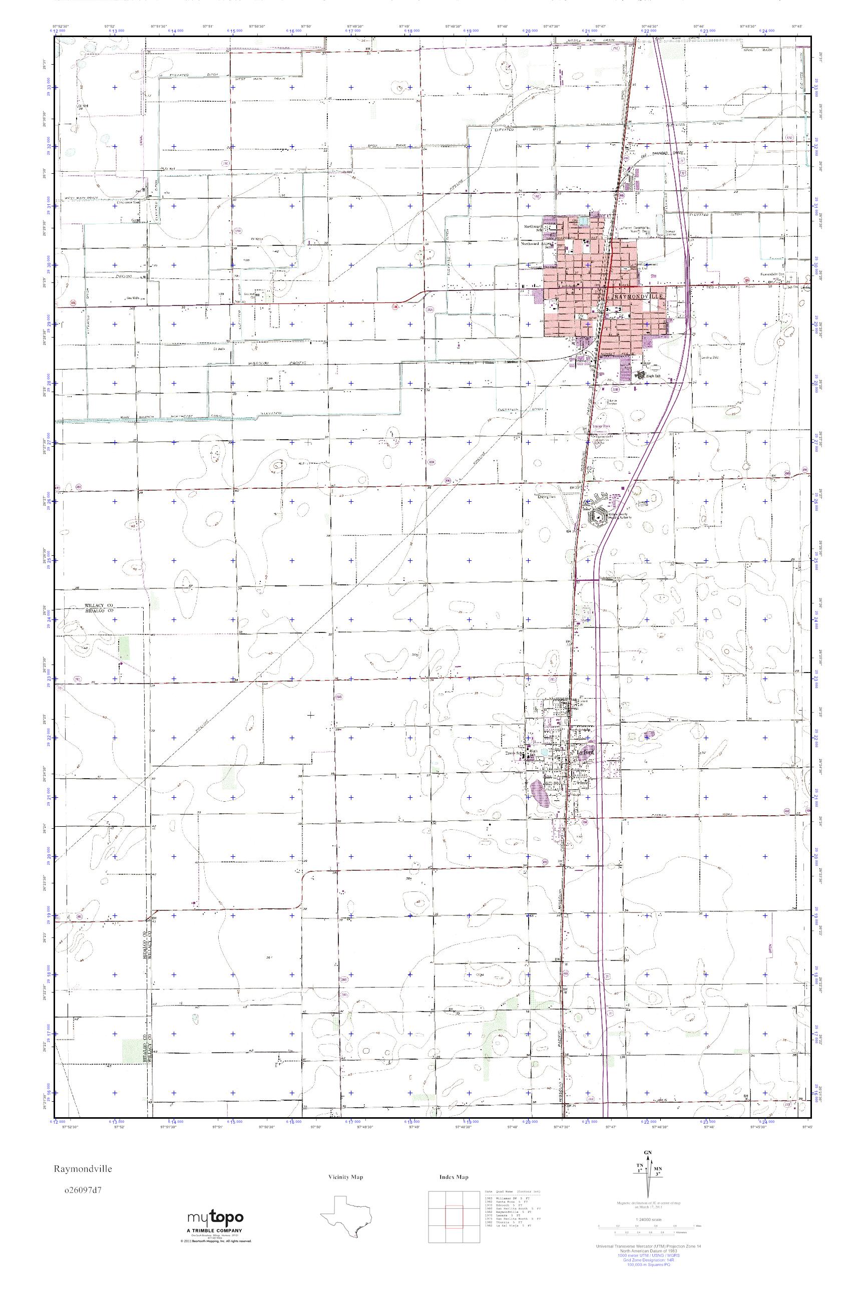 MyTopo Raymondville, Texas USGS Quad Topo Map