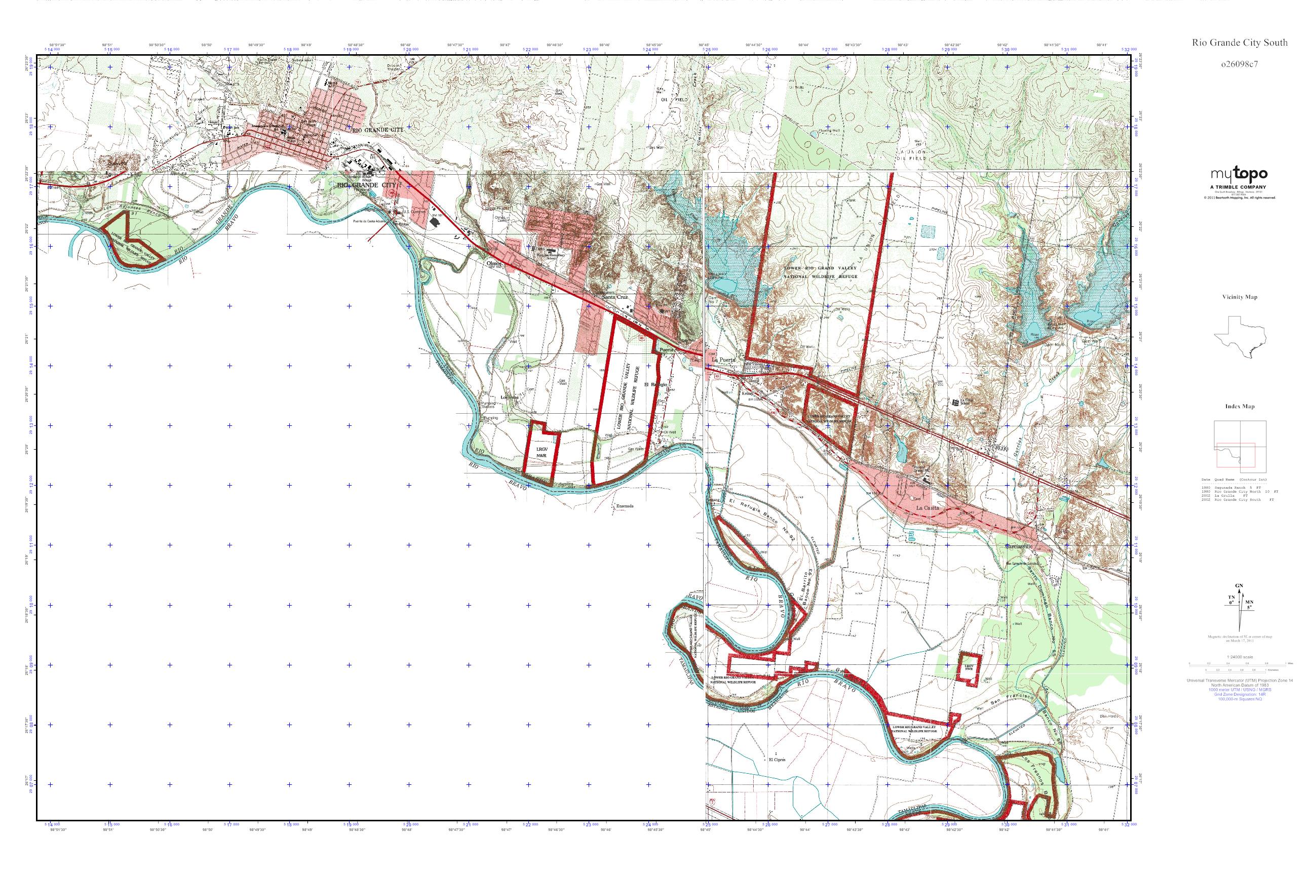 MyTopo Rio Grande City South, Texas USGS Quad Topo Map