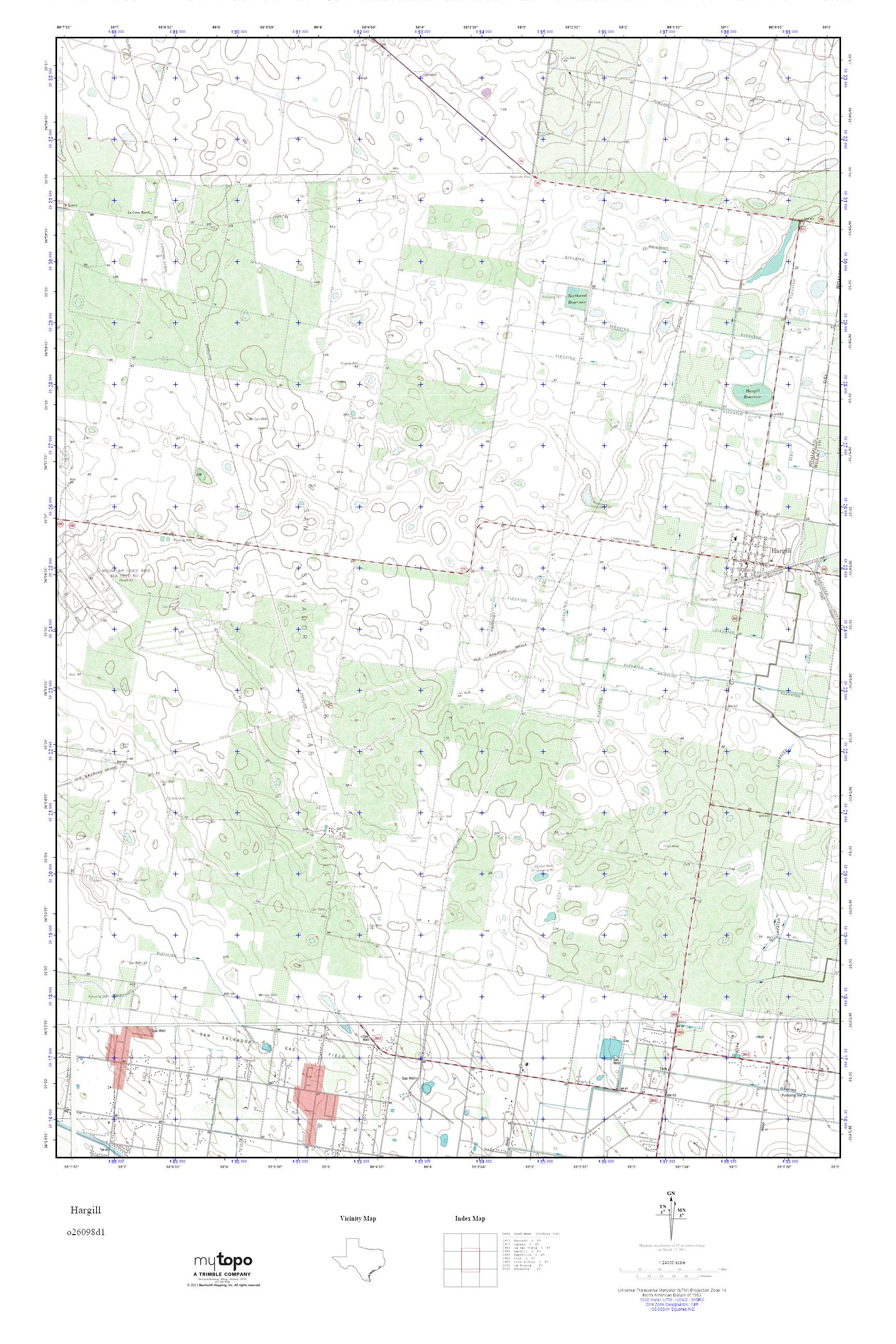 MyTopo Hargill, Texas USGS Quad Topo Map