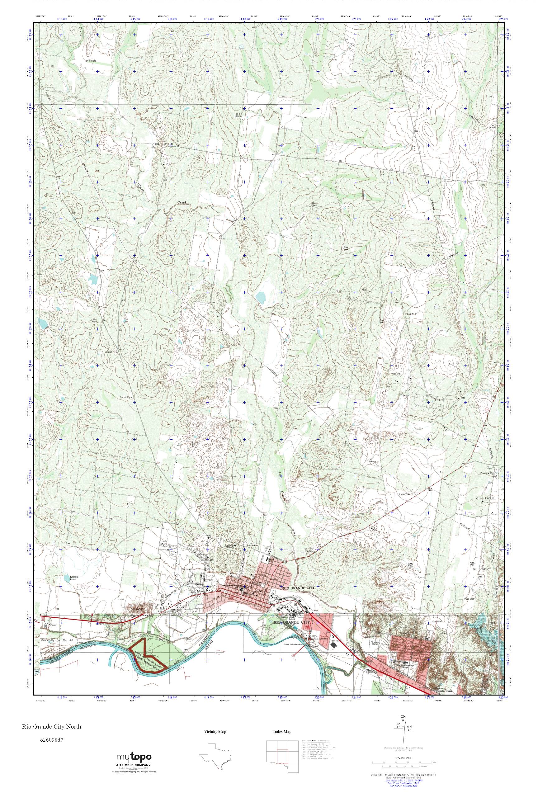 MyTopo Rio Grande City North, Texas USGS Quad Topo Map