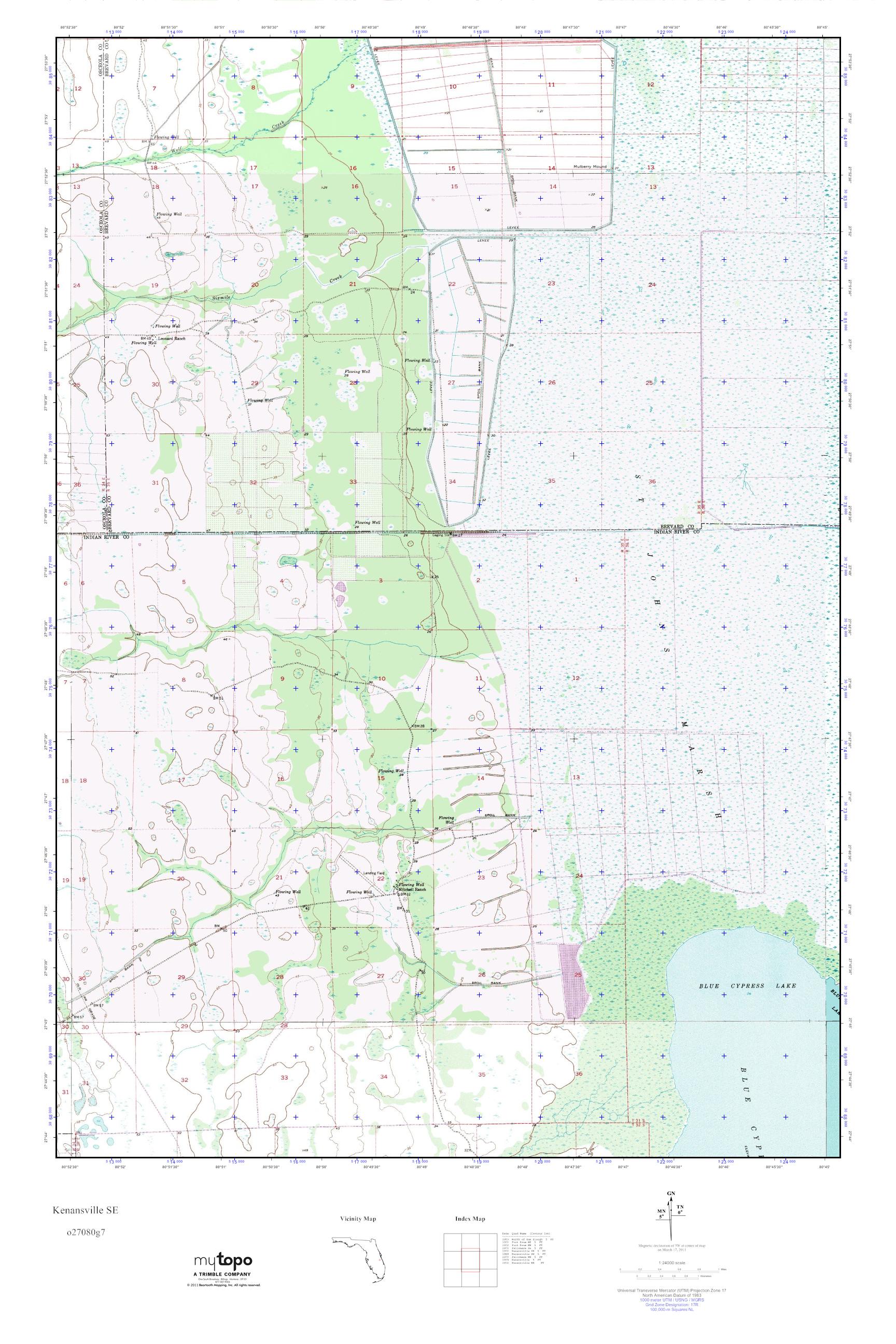 MyTopo Kenansville SE, Florida USGS Quad Topo Map