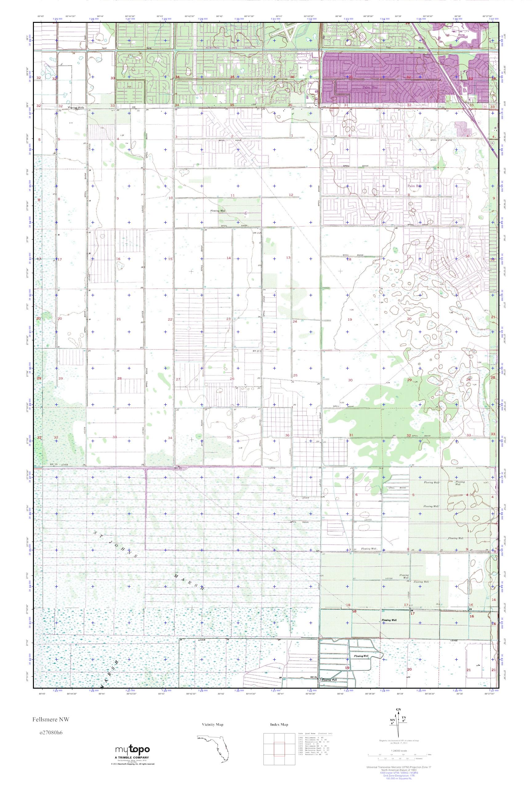 MyTopo Fellsmere NW, Florida USGS Quad Topo Map