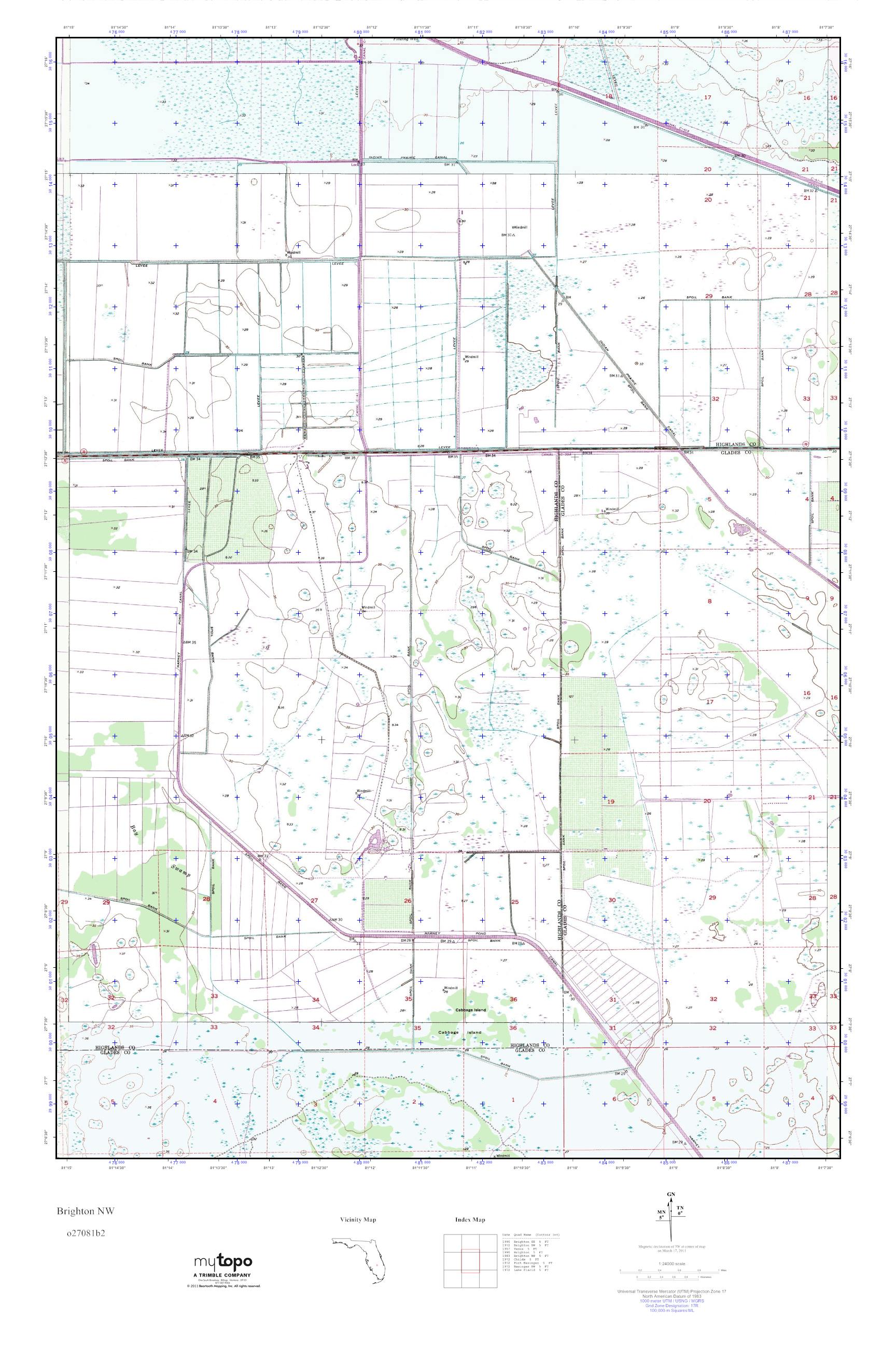 MyTopo Brighton NW Florida USGS - O27081b2