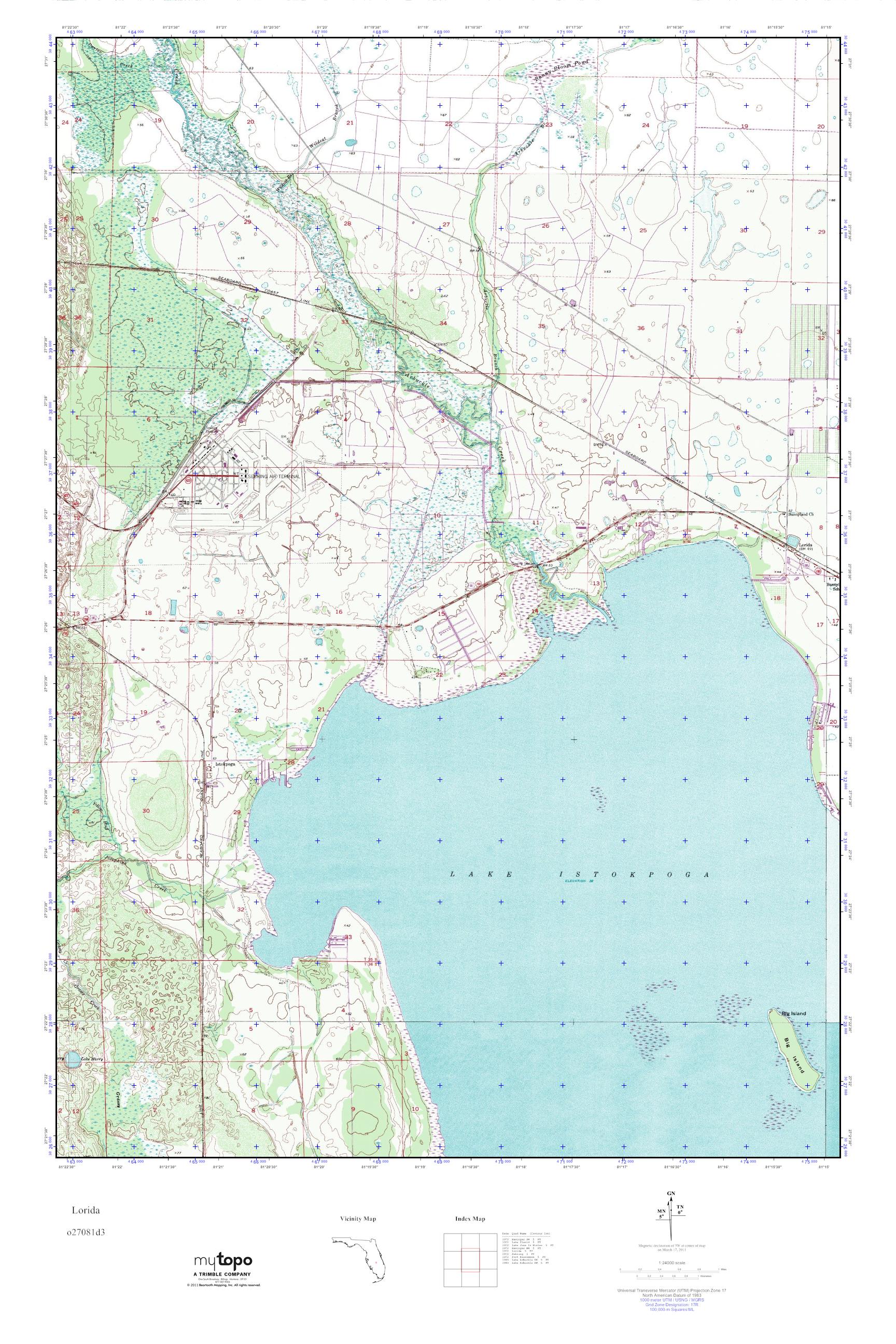 MyTopo Lorida Florida USGS Quad - O27081d3 