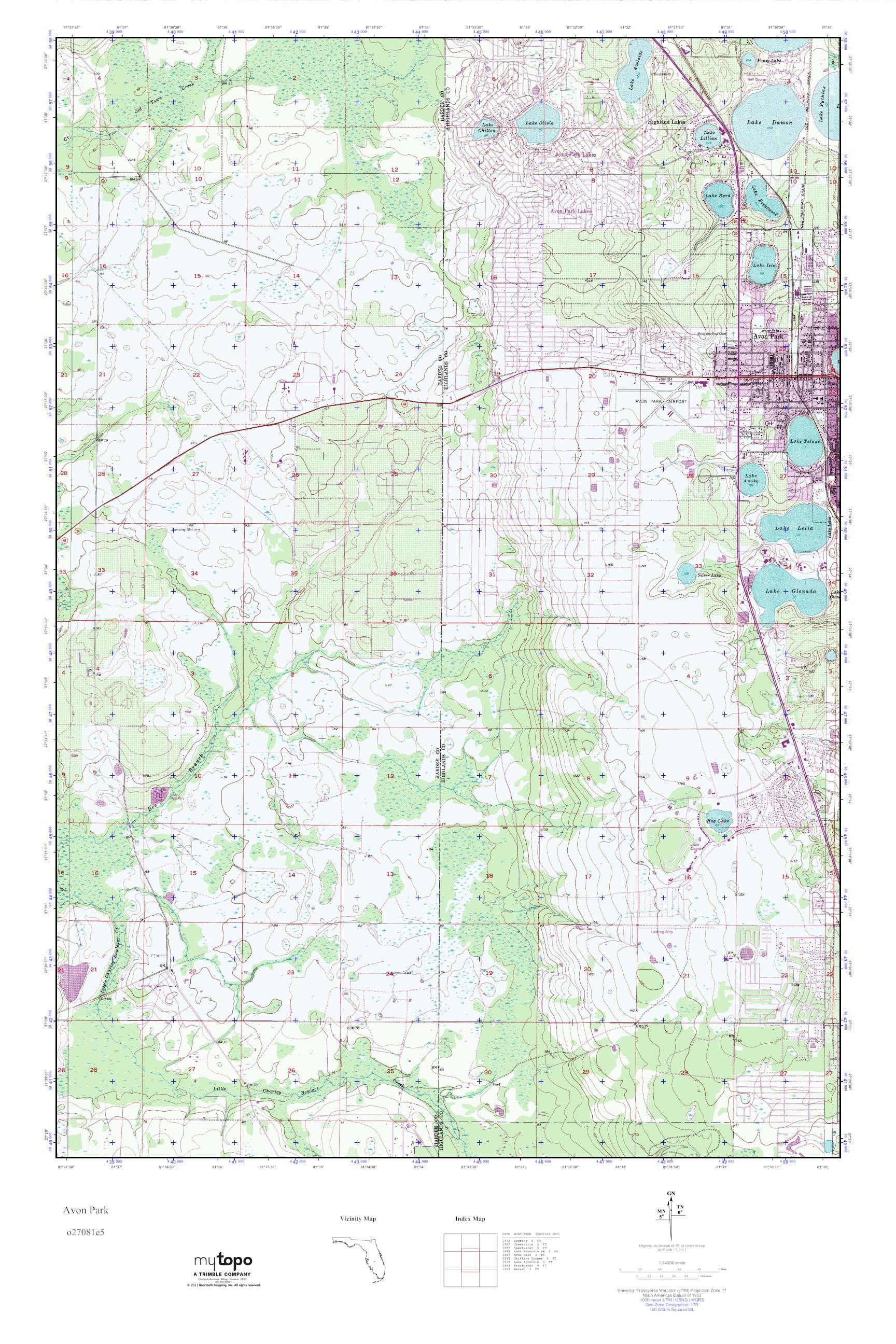 MyTopo Avon Park, Florida USGS Quad Topo Map