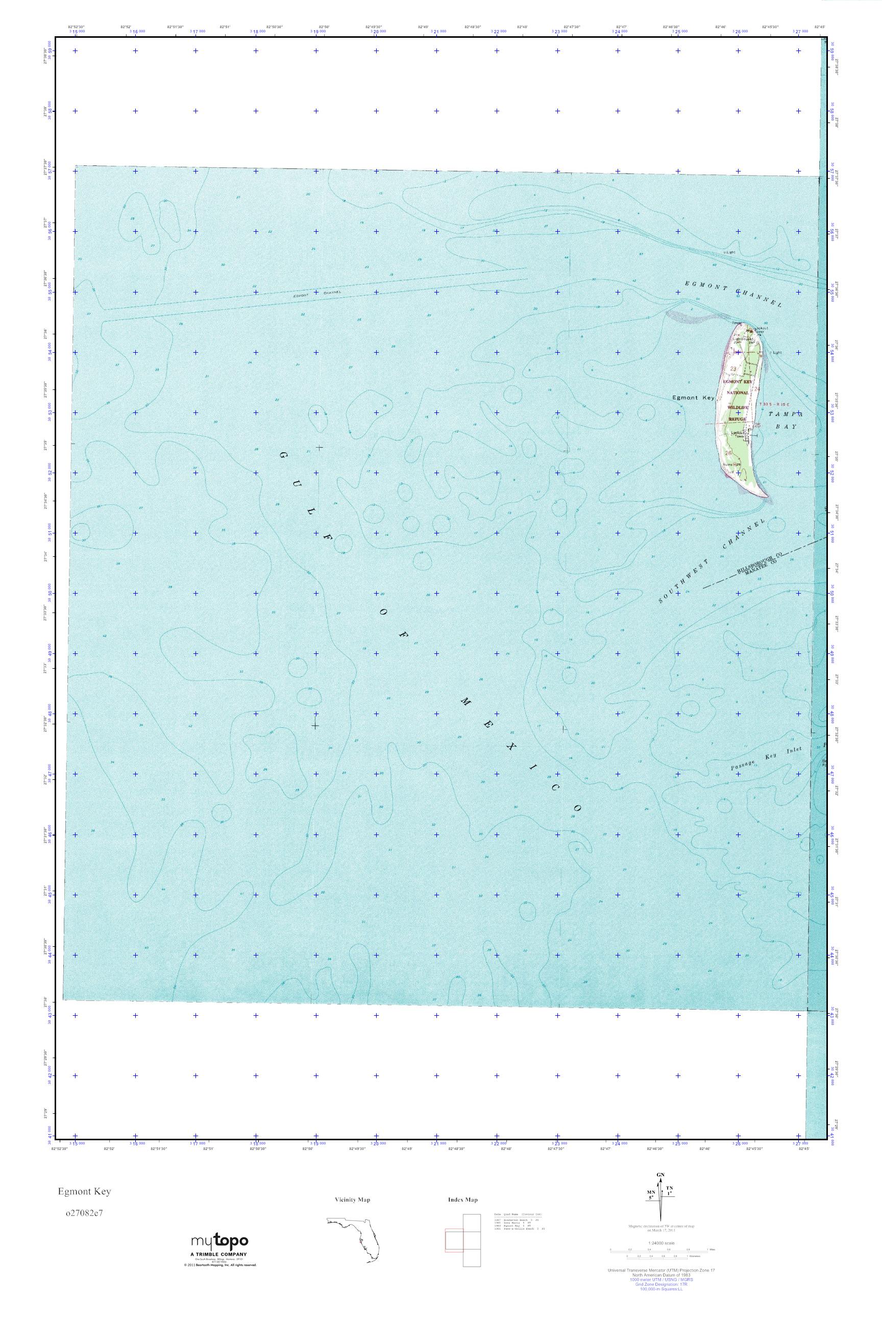 MyTopo Egmont Key, Florida USGS Quad Topo Map