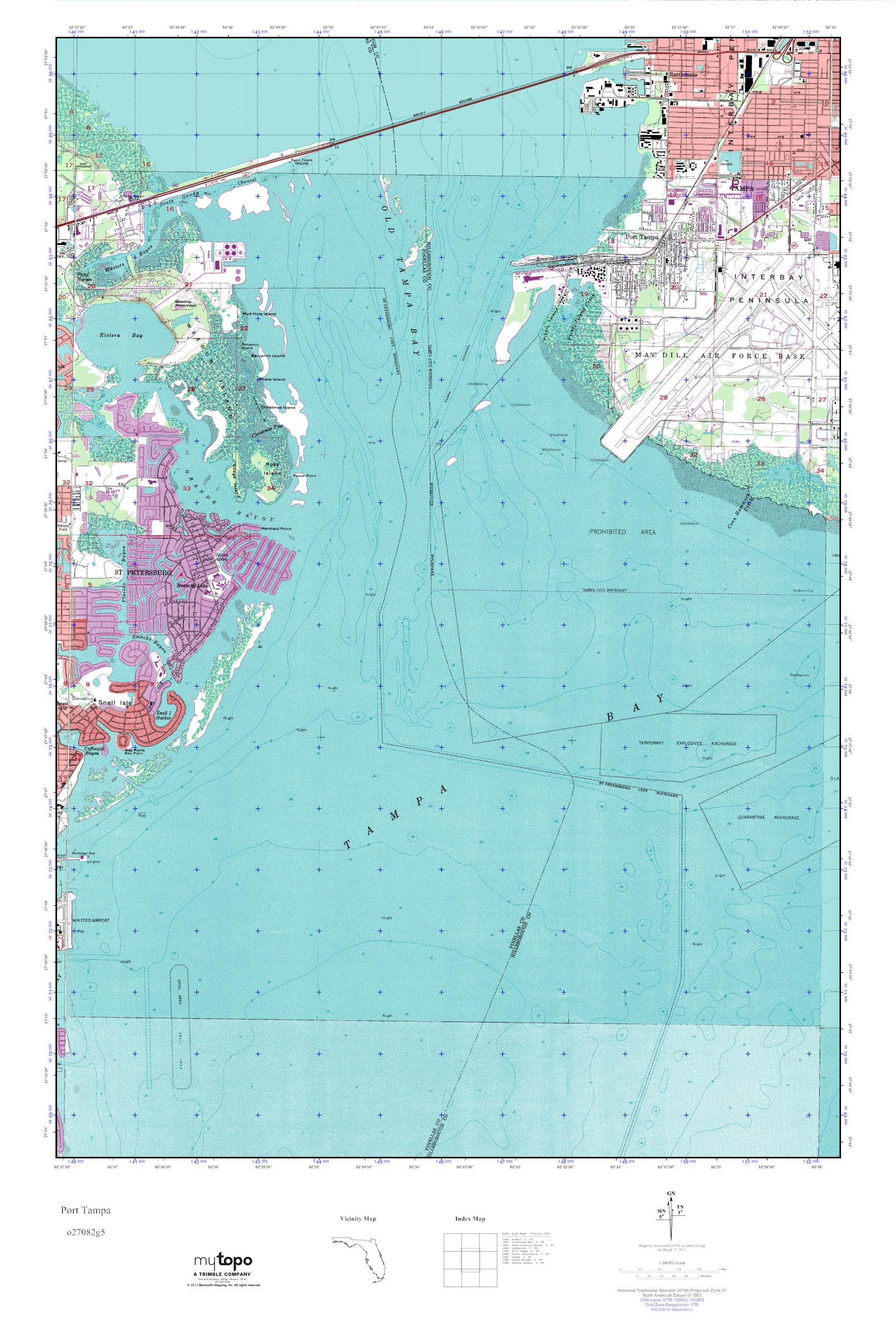 MyTopo Port Tampa, Florida USGS Quad Topo Map