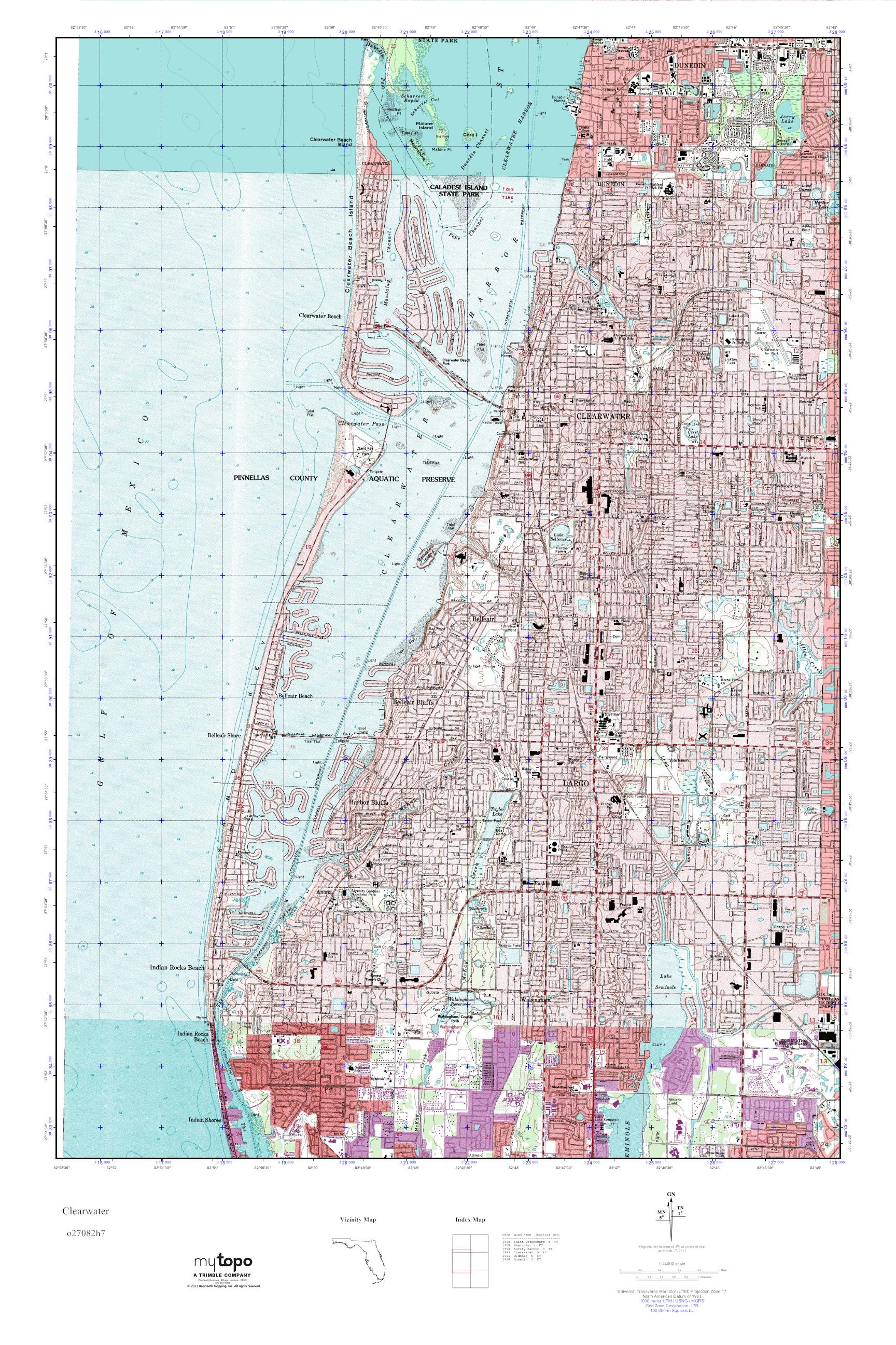 MyTopo Clearwater, Florida USGS Quad Topo Map