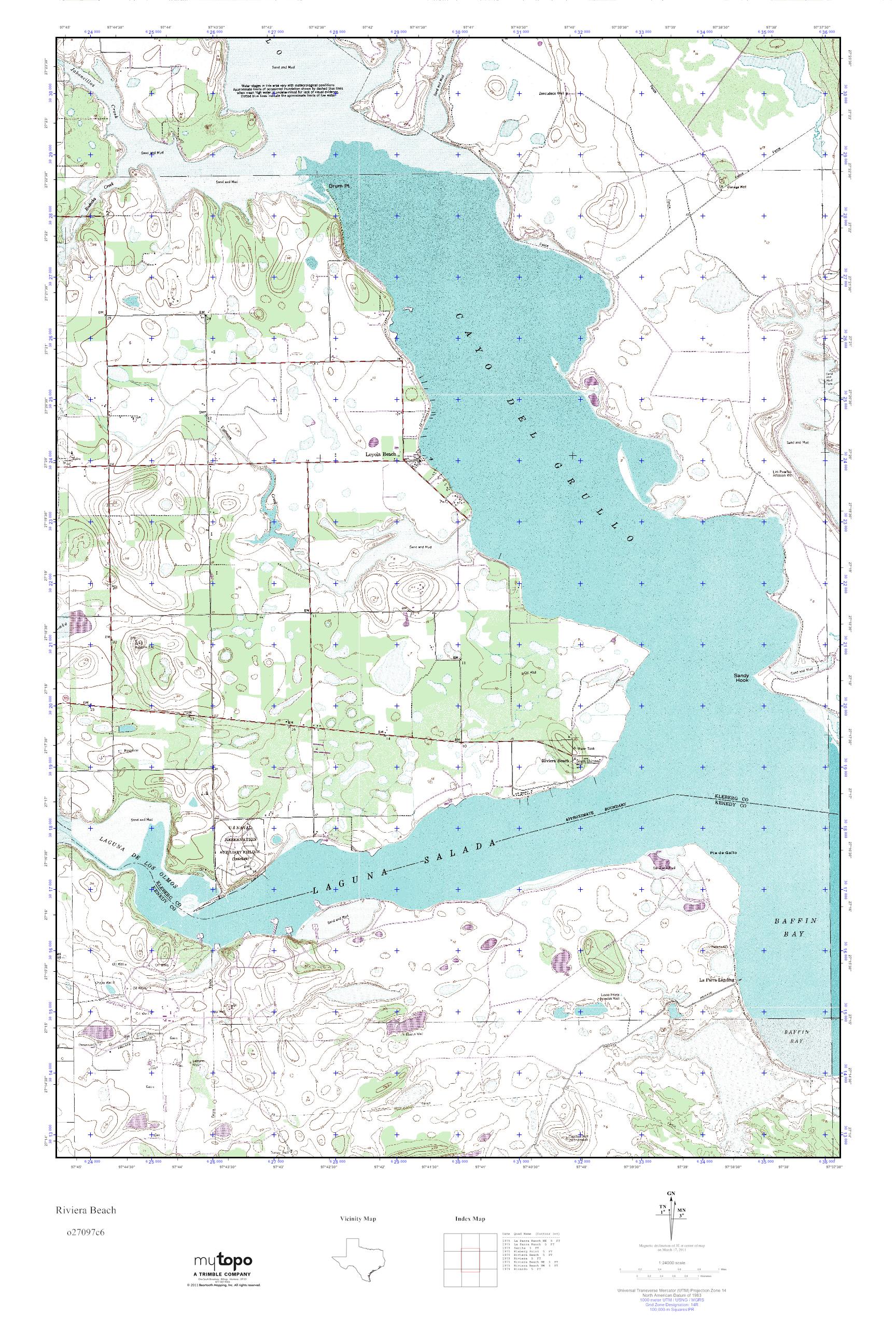 MyTopo Riviera Beach, Texas USGS Quad Topo Map