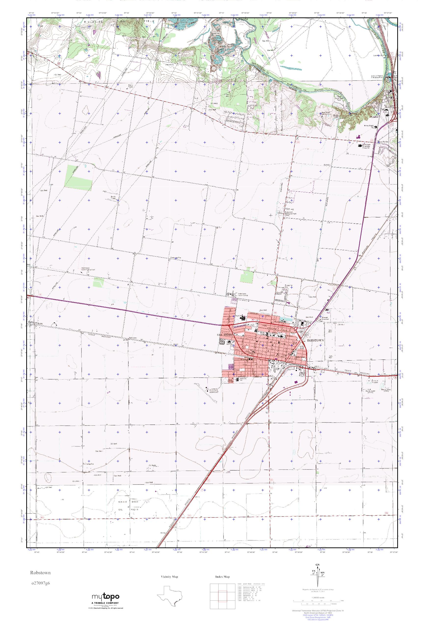 MyTopo Robstown, Texas USGS Quad Topo Map
