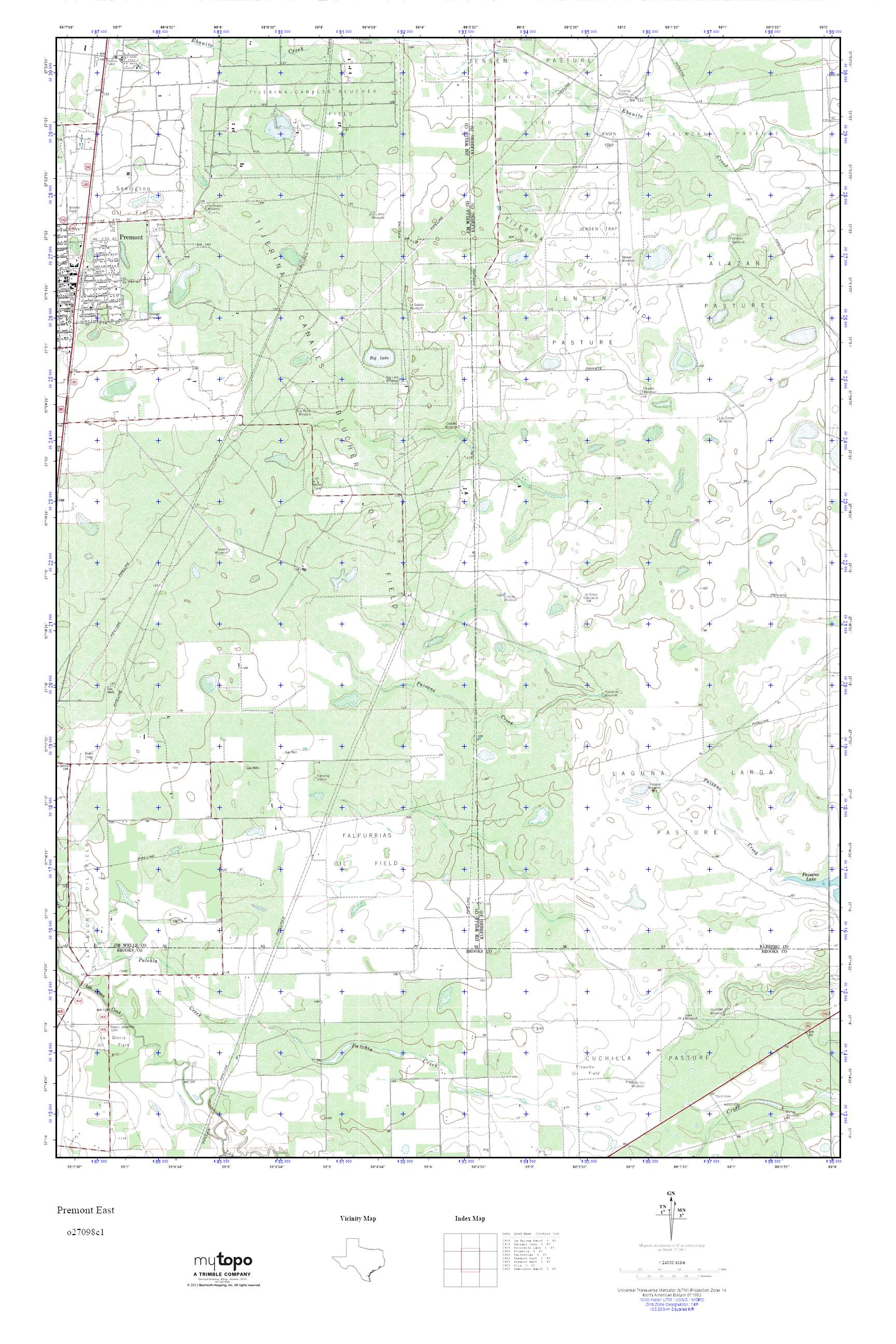 MyTopo Premont East, Texas USGS Quad Topo Map