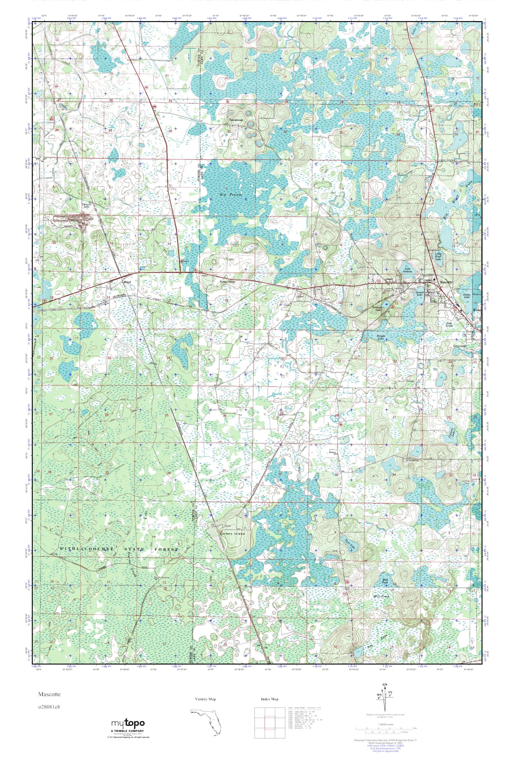 MyTopo Mascotte, Florida USGS Quad Topo Map