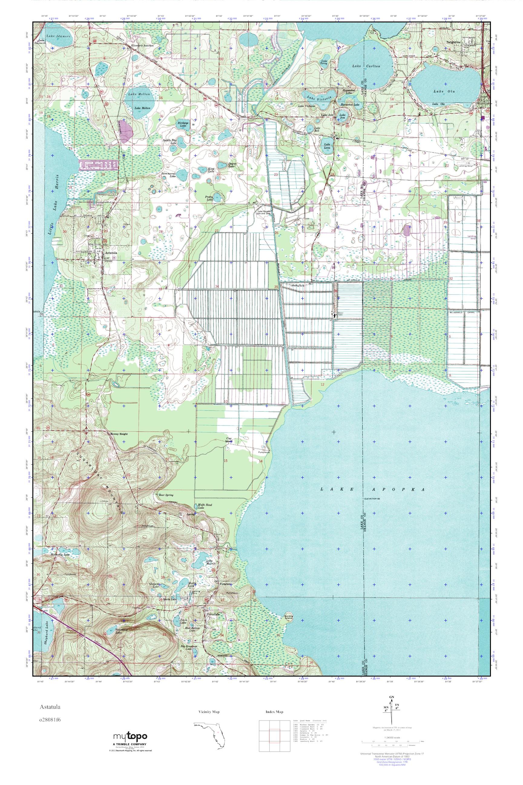 MyTopo Astatula, Florida USGS Quad Topo Map
