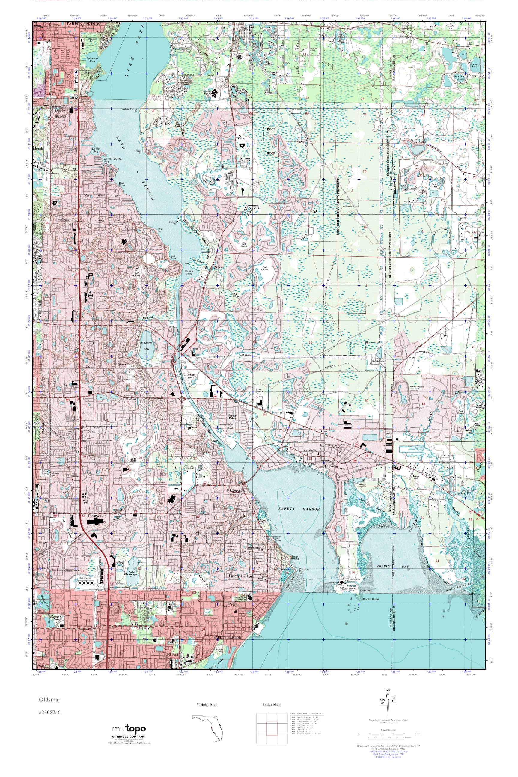 MyTopo Oldsmar, Florida USGS Quad Topo Map