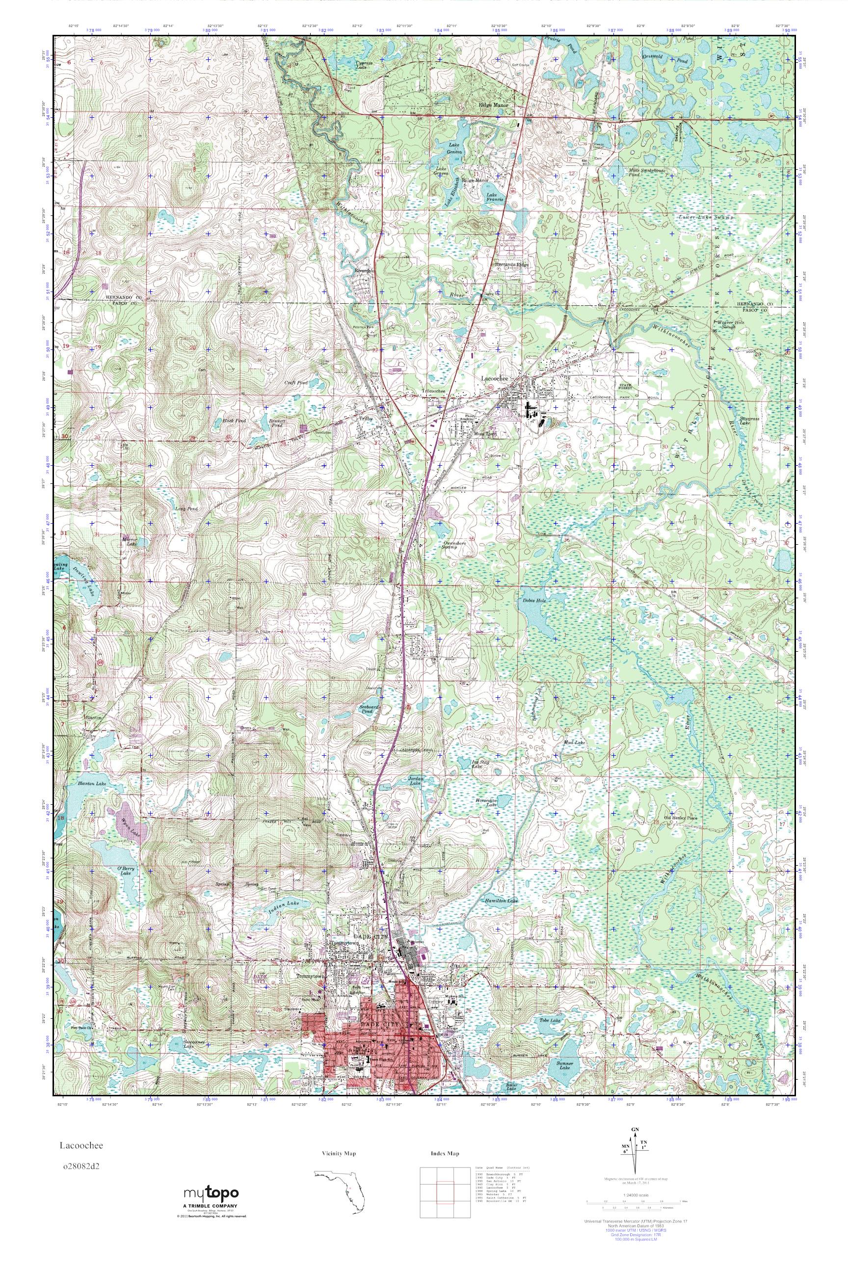 MyTopo Lacoochee, Florida USGS Quad Topo Map