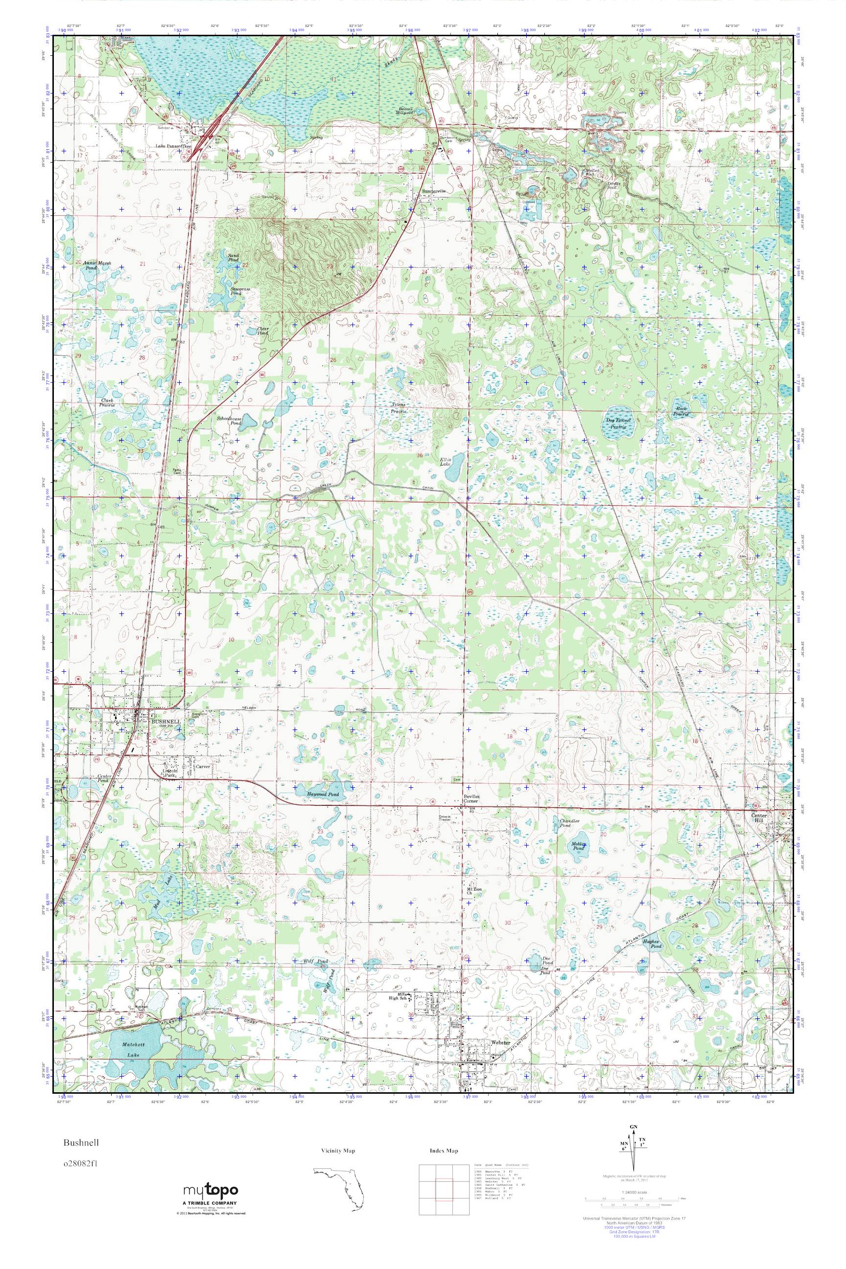 MyTopo Bushnell, Florida USGS Quad Topo Map