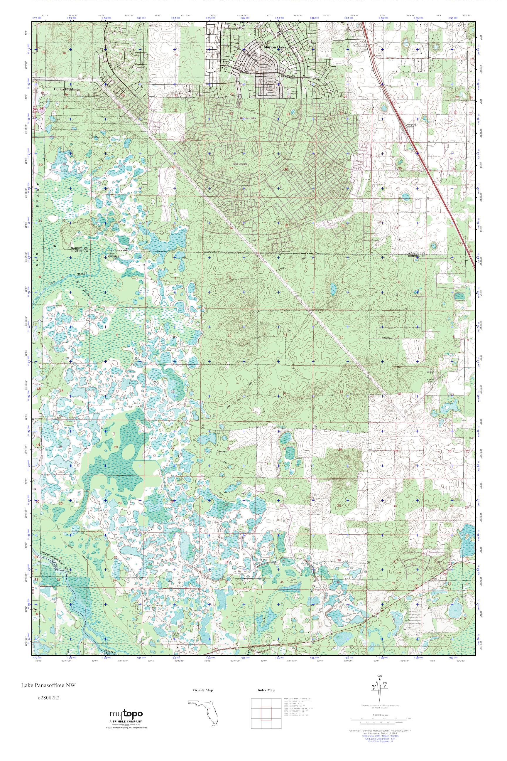 MyTopo Lake Panasoffkee NW, Florida USGS Quad Topo Map